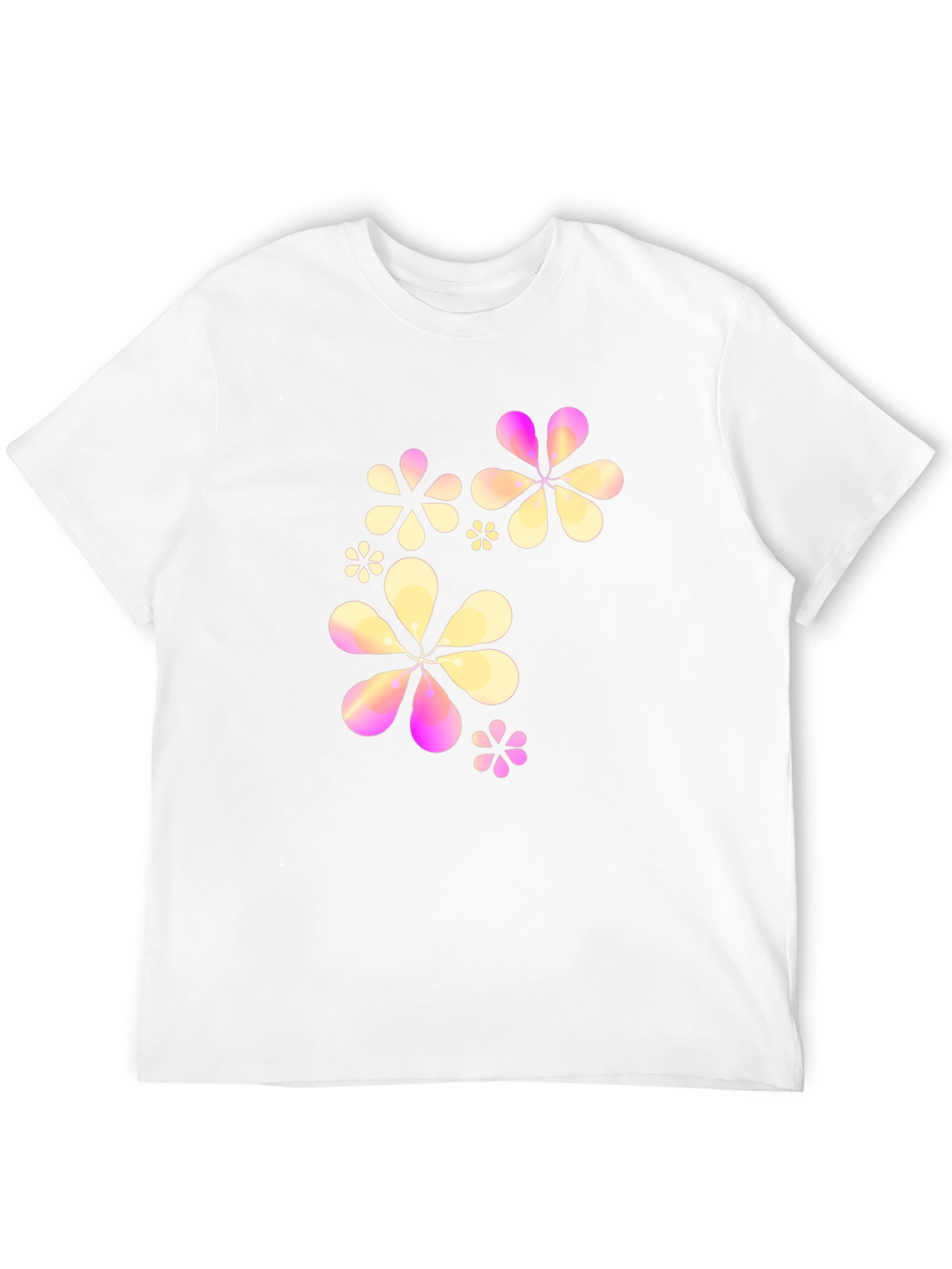 Floral Graphic Print Black Crew Neck T-Shirt