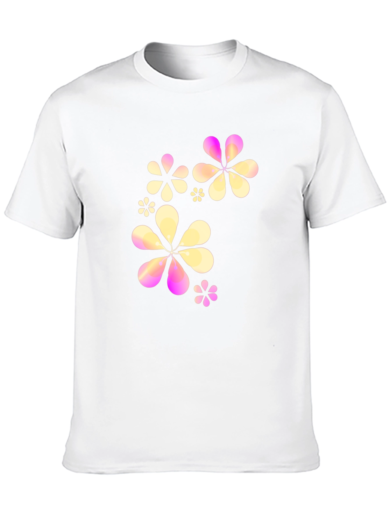 Floral Graphic Print Black Crew Neck T-Shirt