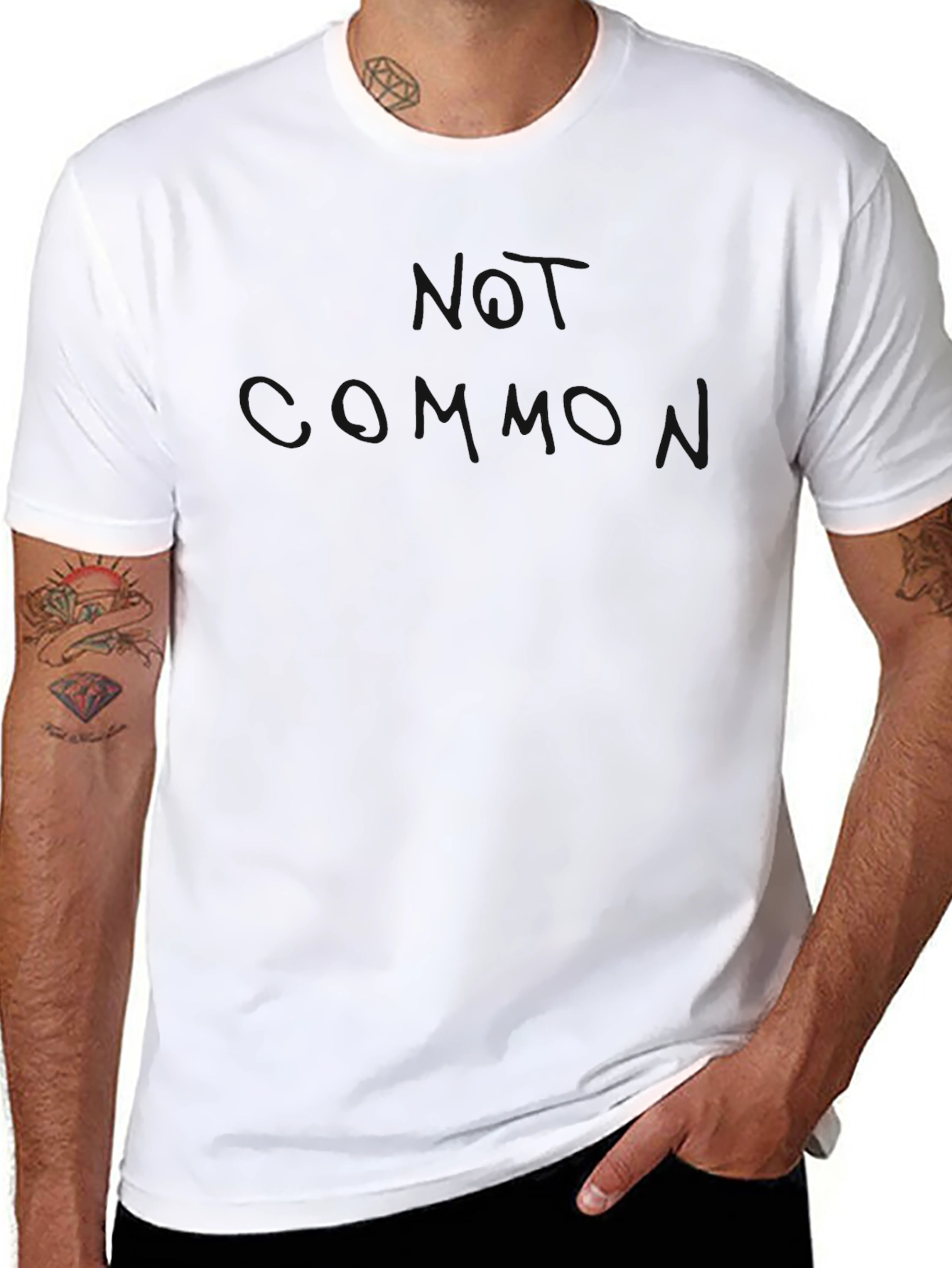 Mens Solid Black Crew Neck T-Shirt
