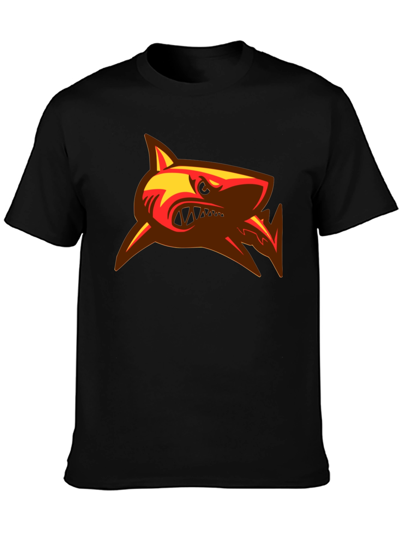 Mens Black T-Shirt with Shark Graphic