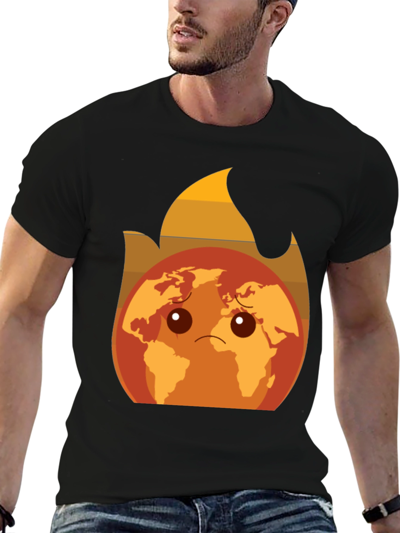 Earth on Fire Graphic Tee - Global Warming Awareness