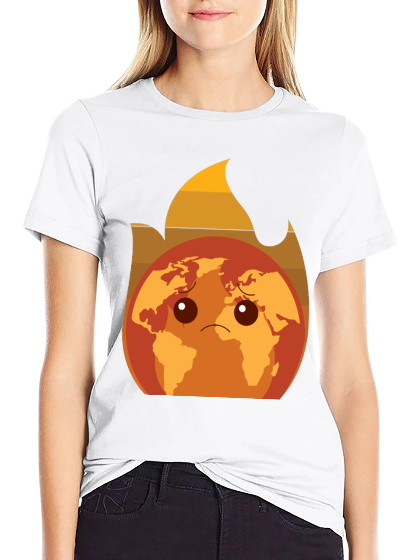 Earth on Fire Graphic Tee - Global Warming Awareness