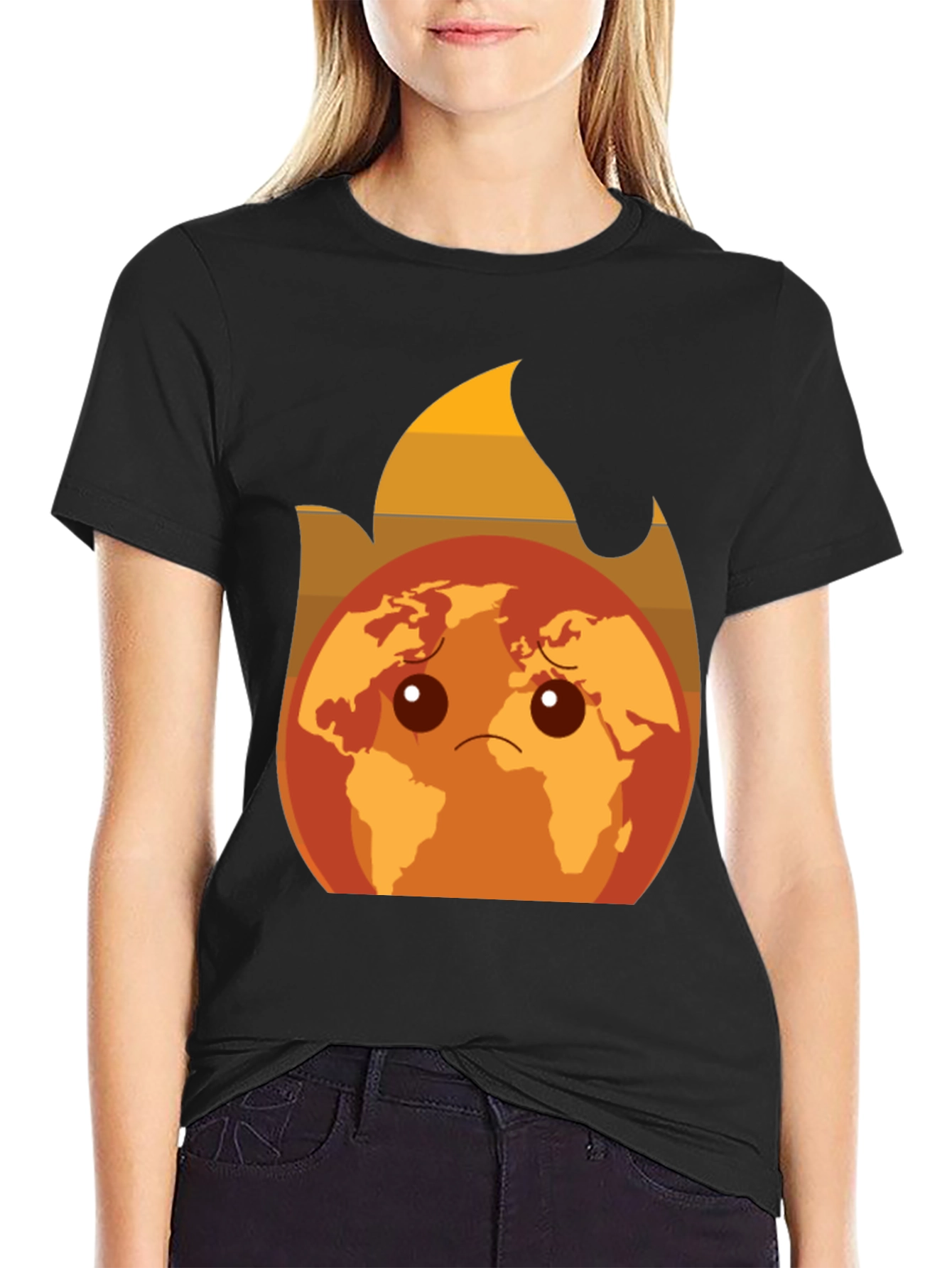 Earth on Fire Graphic Tee - Global Warming Awareness