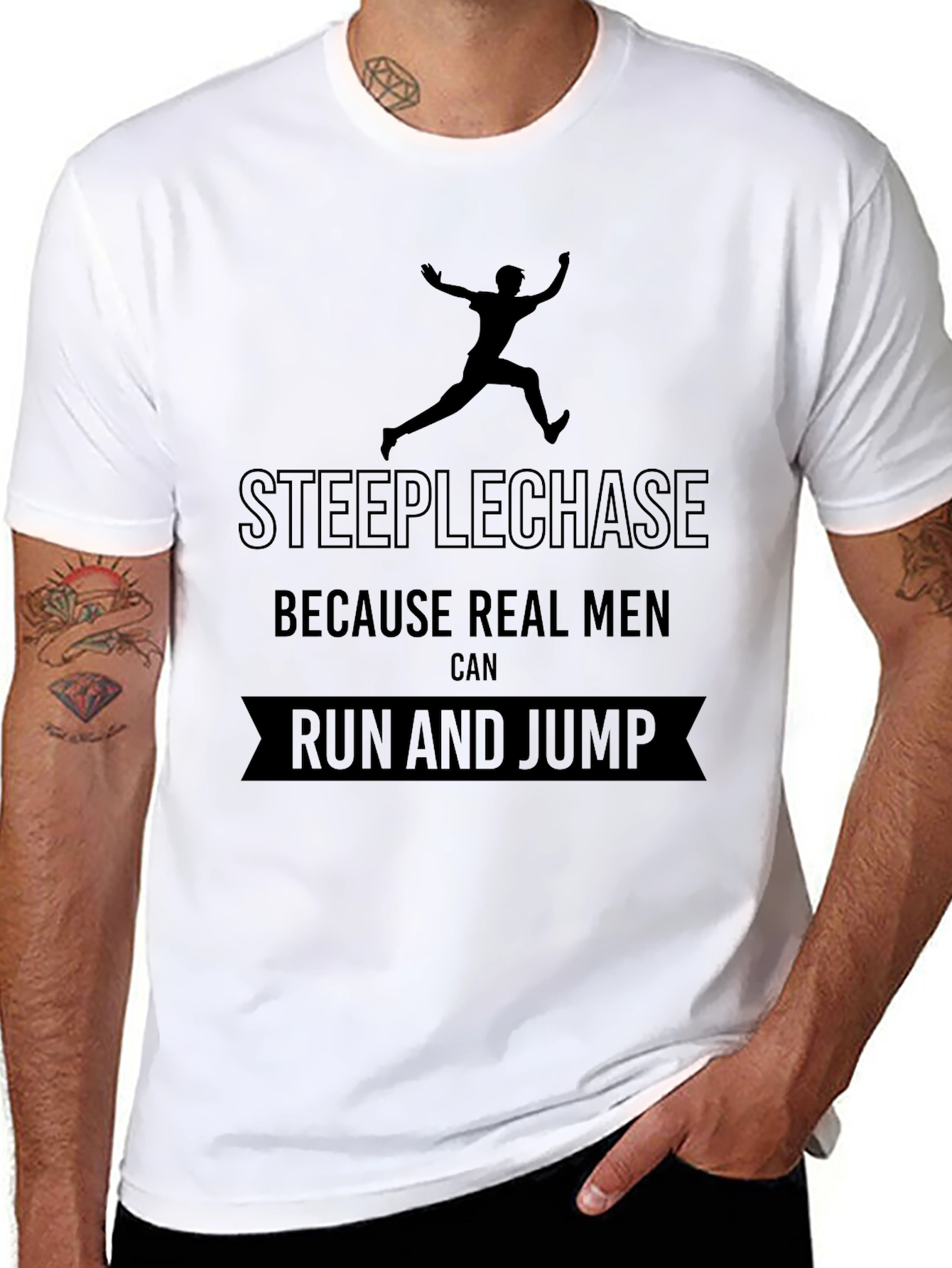 Steeplechase Real Men Run and Jump T-Shirt