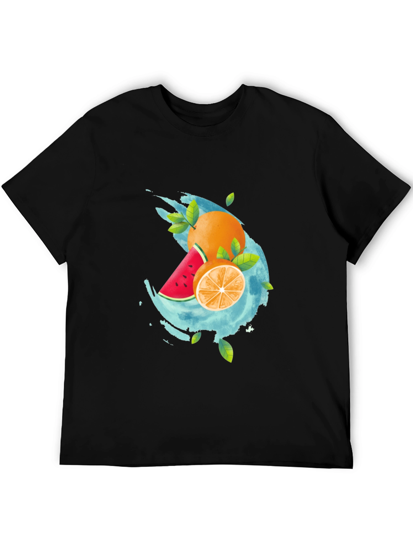 Fresh Fruit Graphic Black T-Shirt