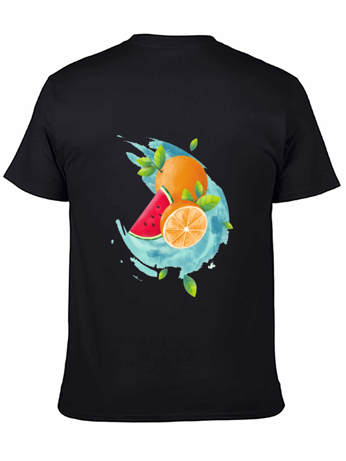 Fresh Fruit Graphic Black T-Shirt