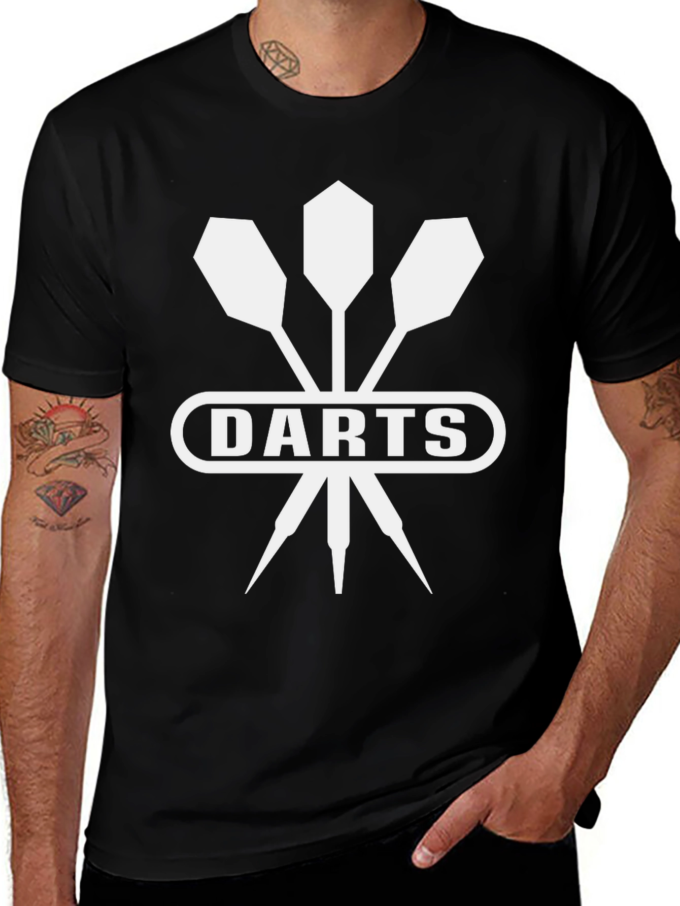 Darts Graphic T-Shirt - Black Cotton Tee