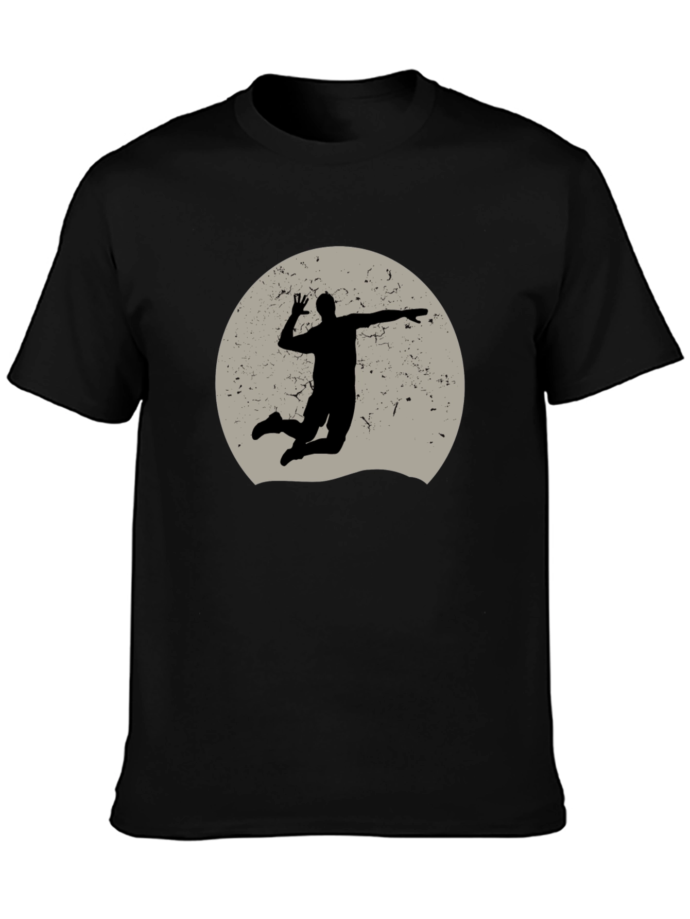 Volleyball Silhouette Graphic Tee - Black
