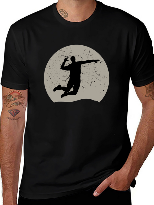 Volleyball Silhouette Graphic Tee - Black
