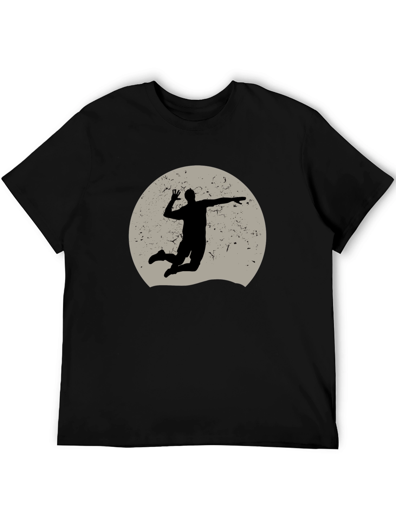 Volleyball Silhouette Graphic Tee - Black