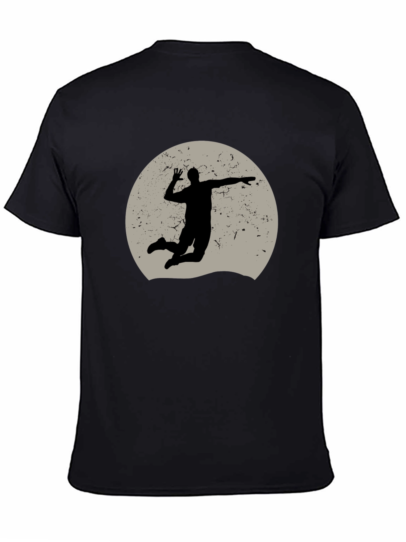 Volleyball Silhouette Graphic Tee - Black