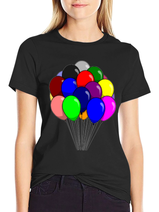 Balloon Graphic Tee - Black Cotton Comfort