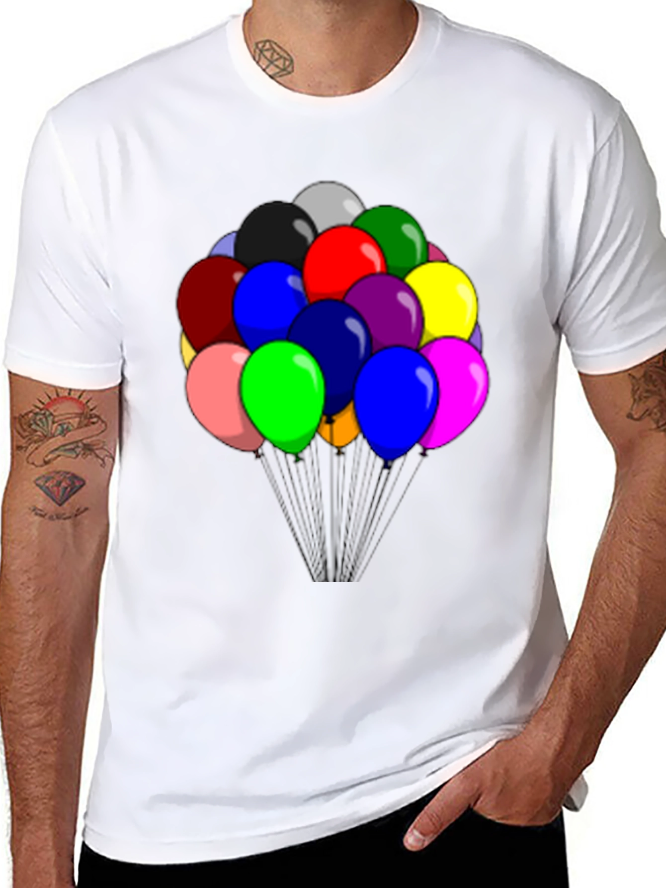 Balloon Graphic Tee - Black Cotton Comfort