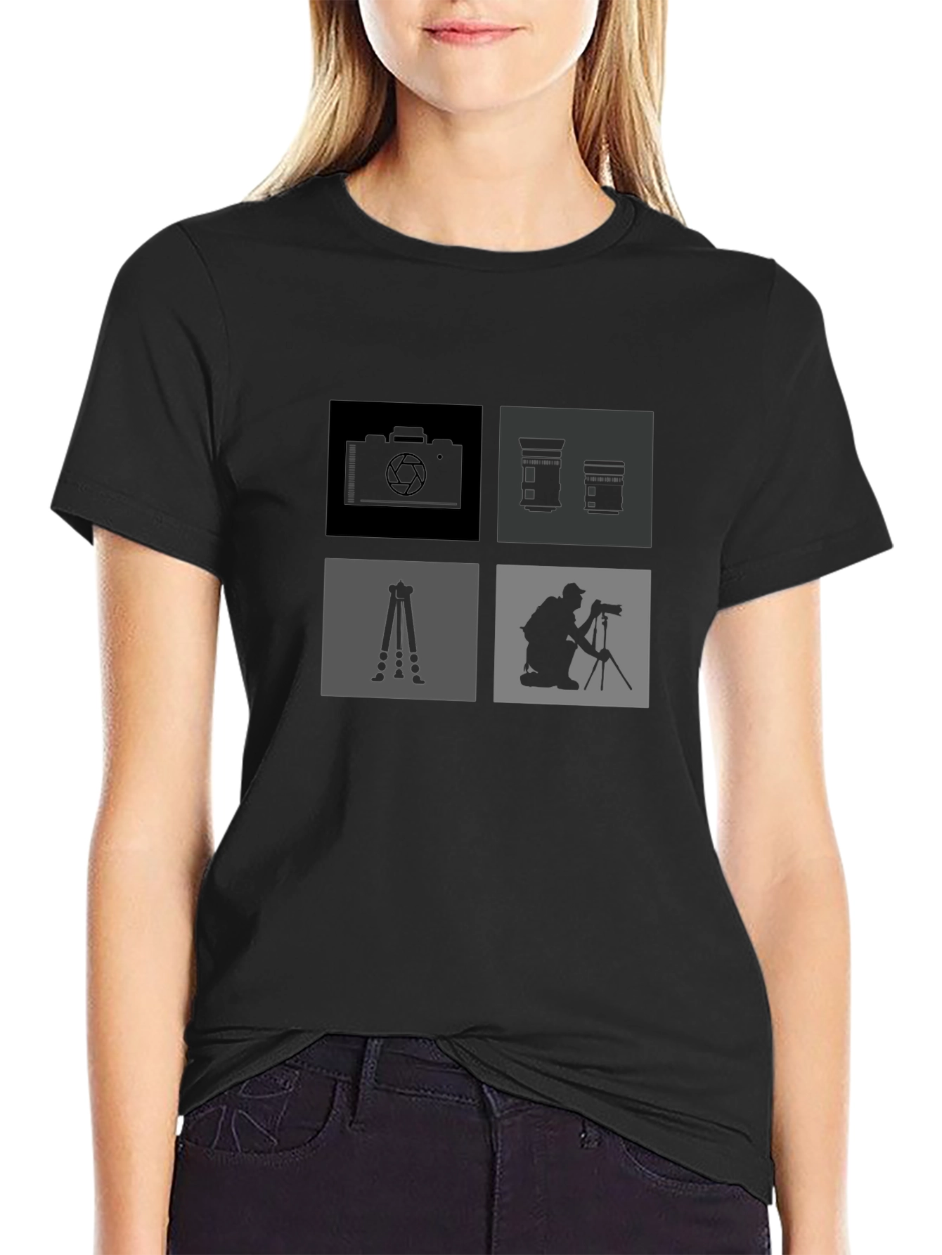 Photographer Design T-Shirt - Camera & Tripod