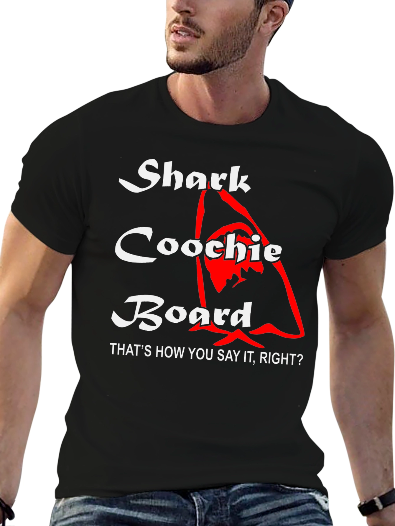 Shark Coochie Board T-Shirt - Humorous Design