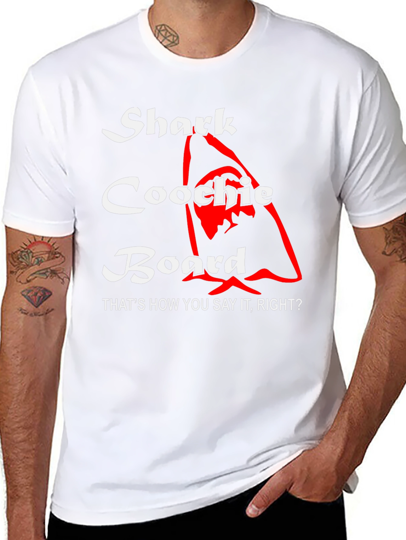 Shark Coochie Board T-Shirt - Humorous Design