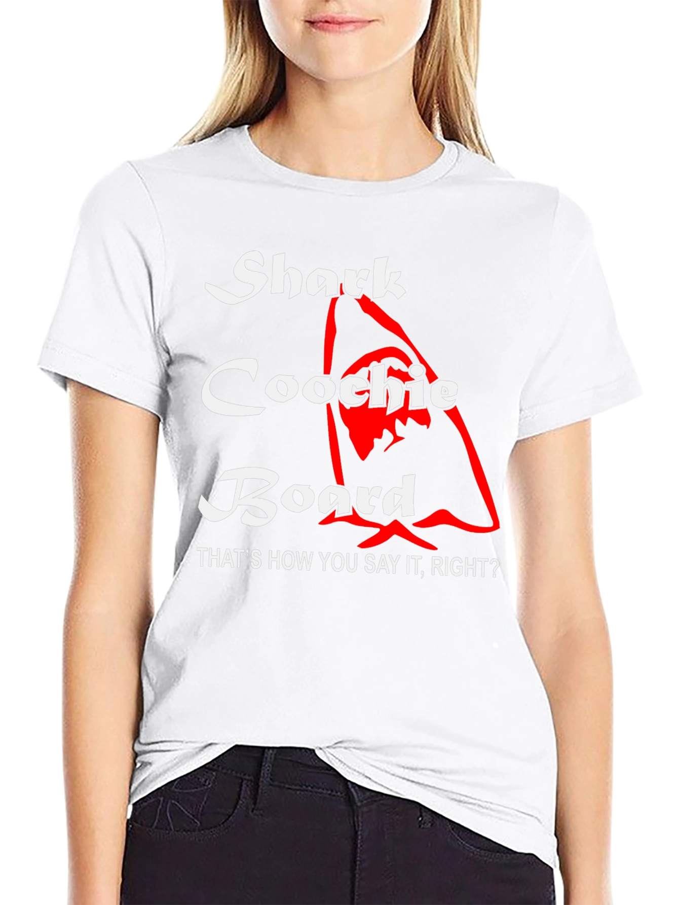 Shark Coochie Board T-Shirt - Humorous Design