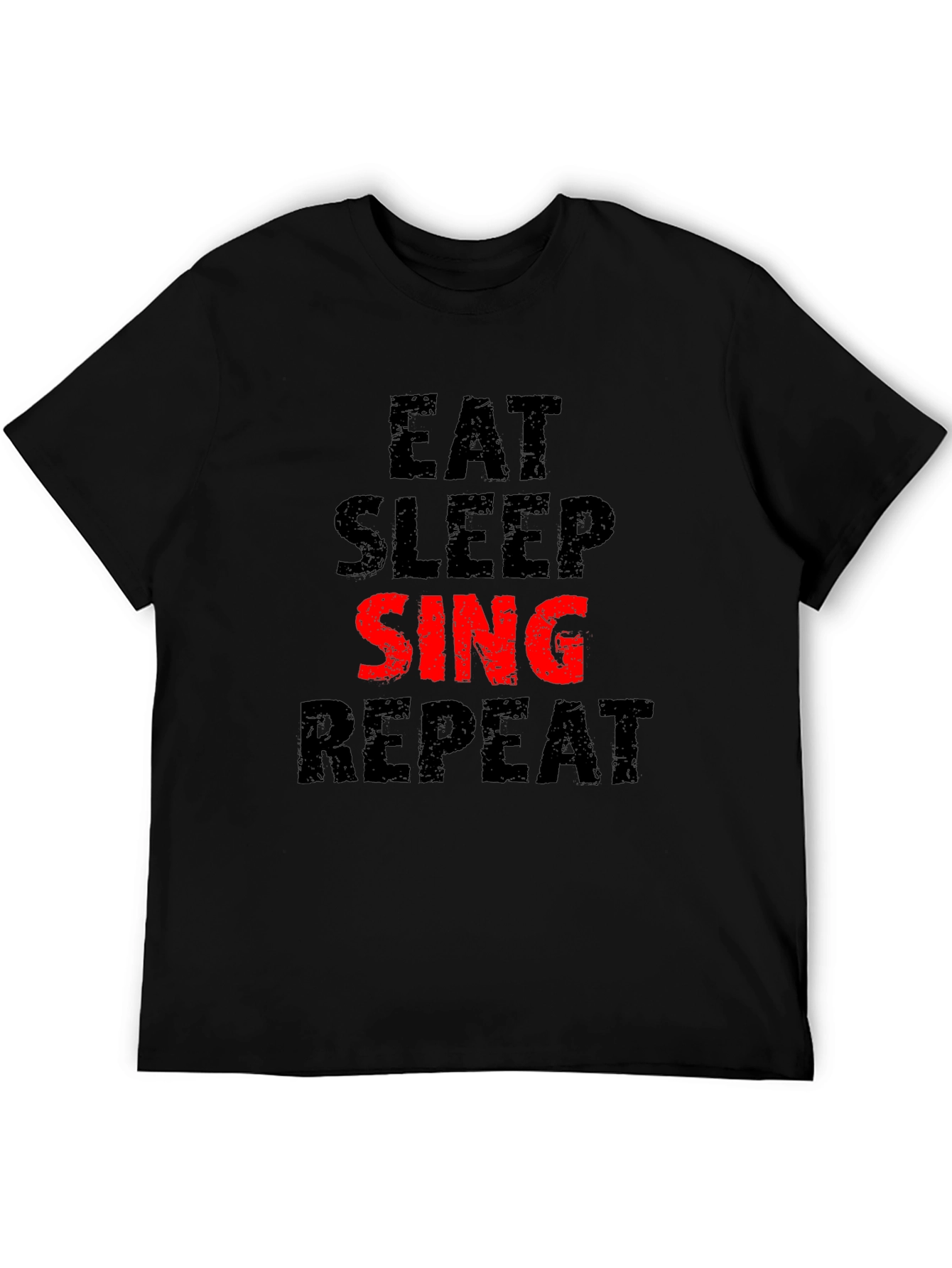 Eat Sleep Sing Repeat Black Graphic Tee