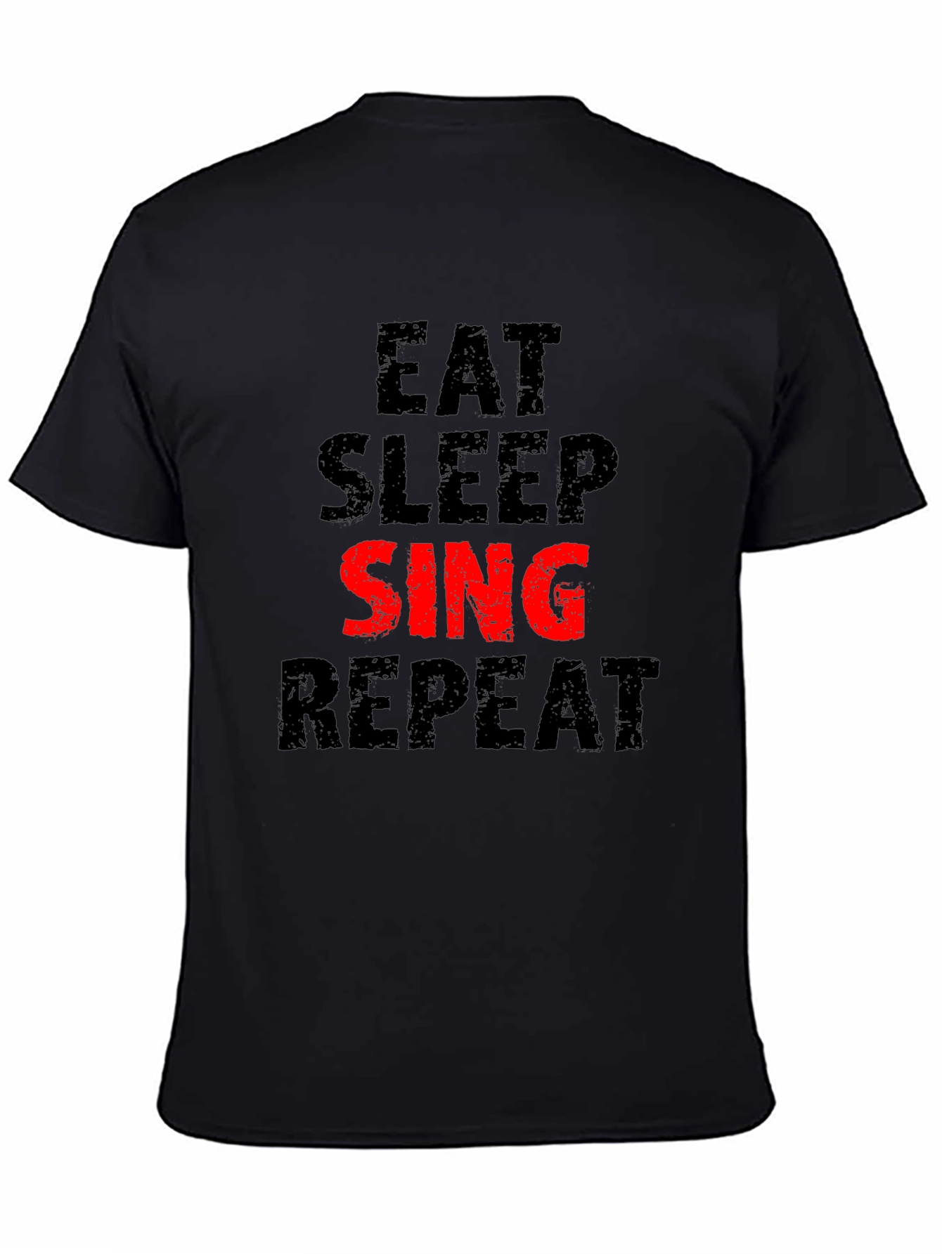 Eat Sleep Sing Repeat Black Graphic Tee