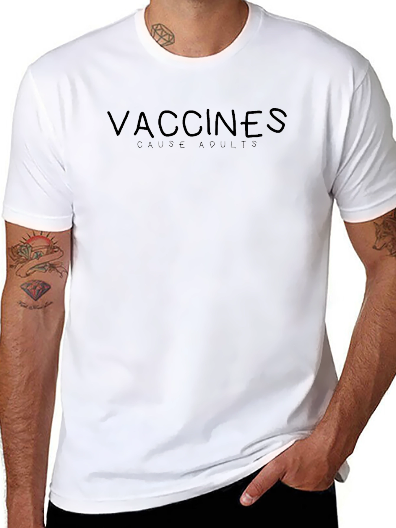 Vaccines Cause Adults Black T-Shirt