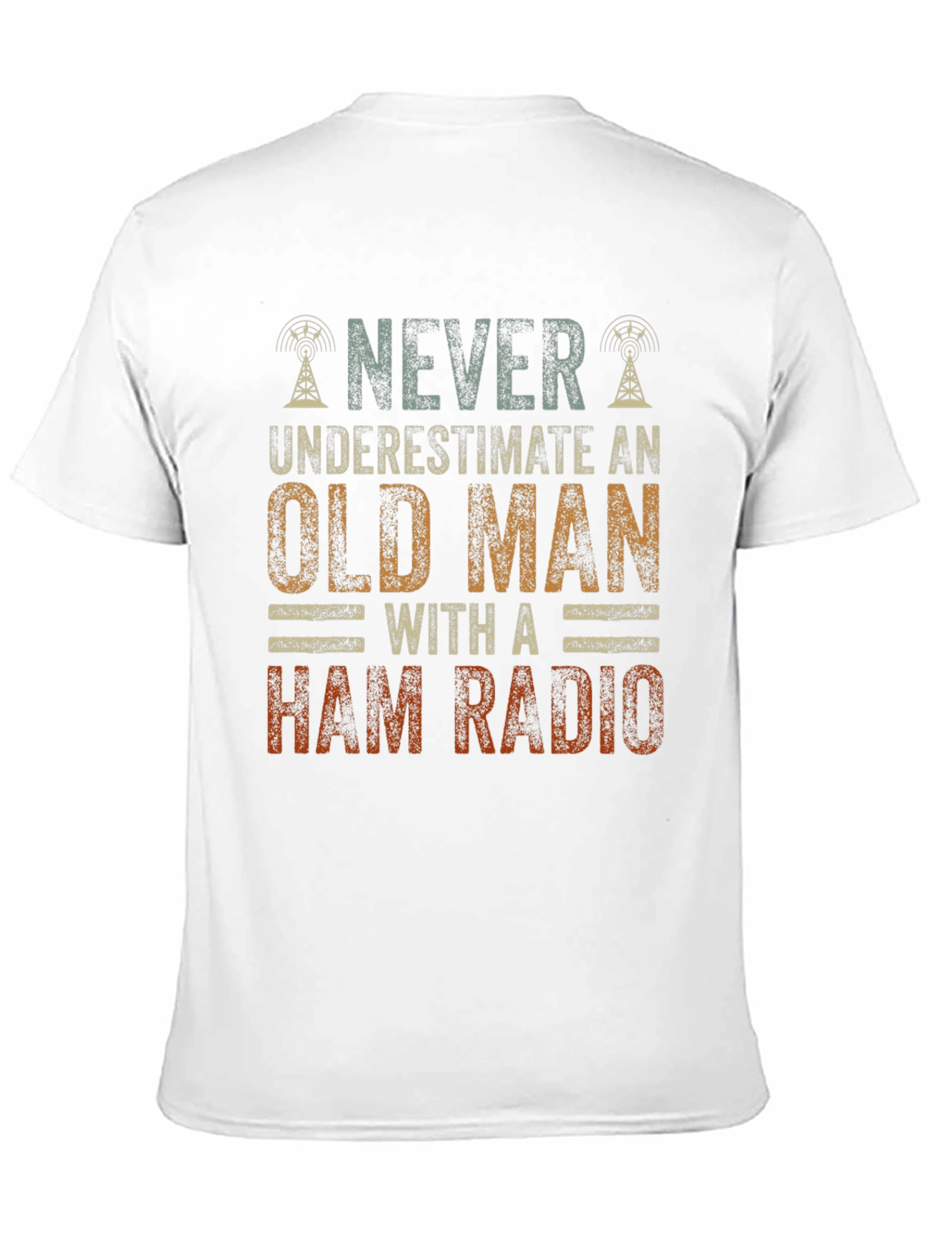 Never Underestimate Old Man With Ham Radio T-Shirt