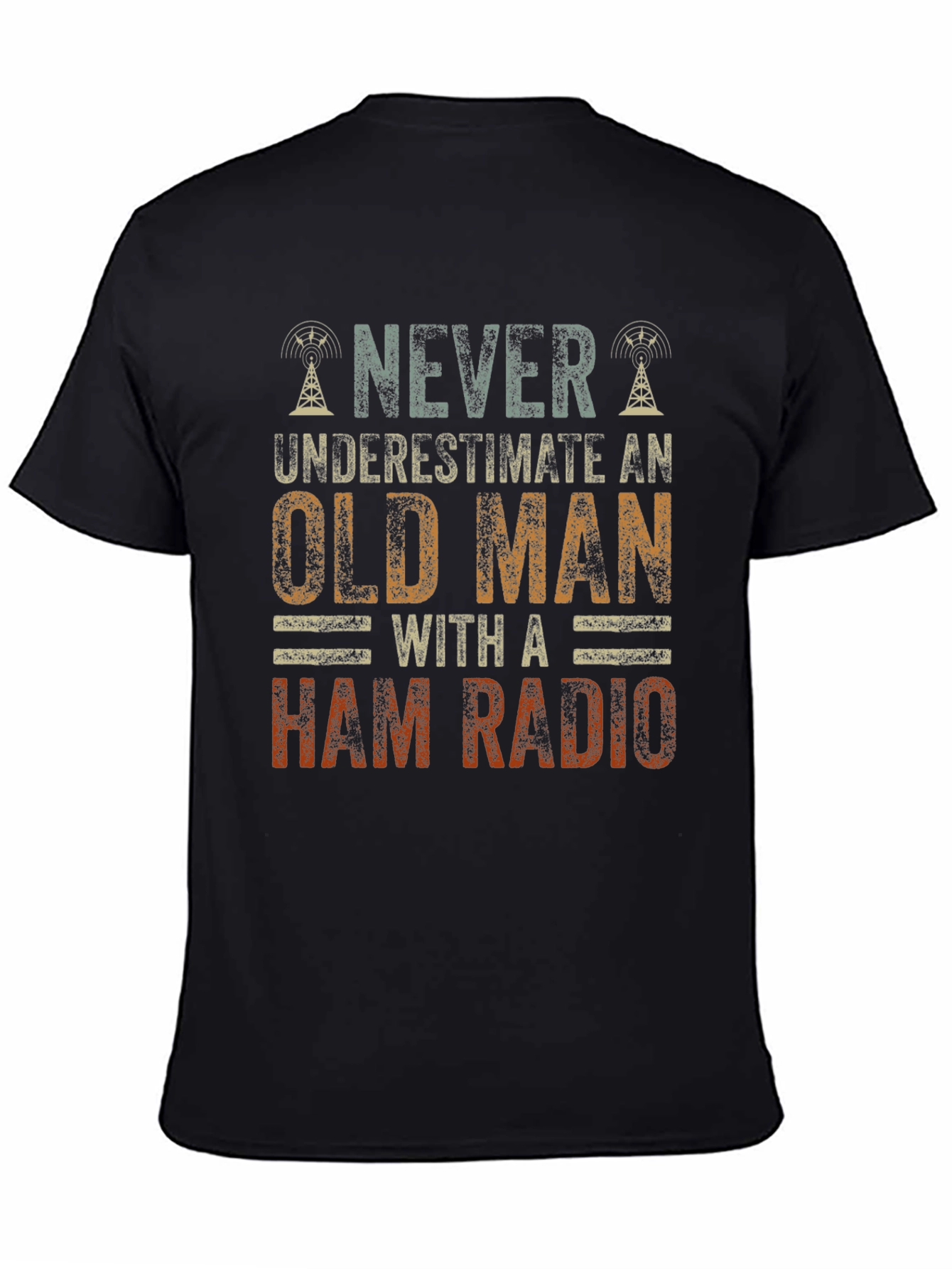 Never Underestimate Old Man With Ham Radio T-Shirt