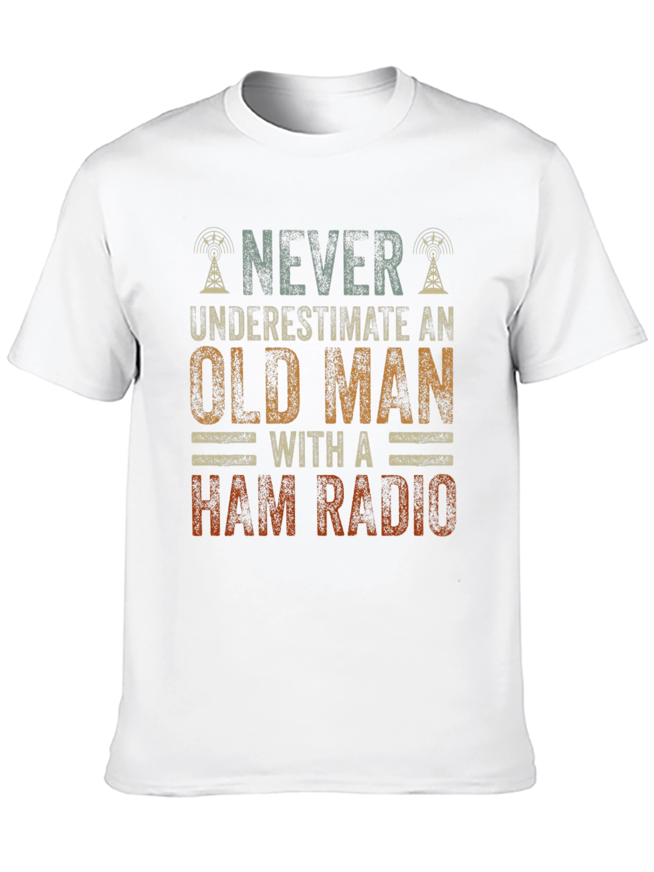 Never Underestimate Old Man With Ham Radio T-Shirt