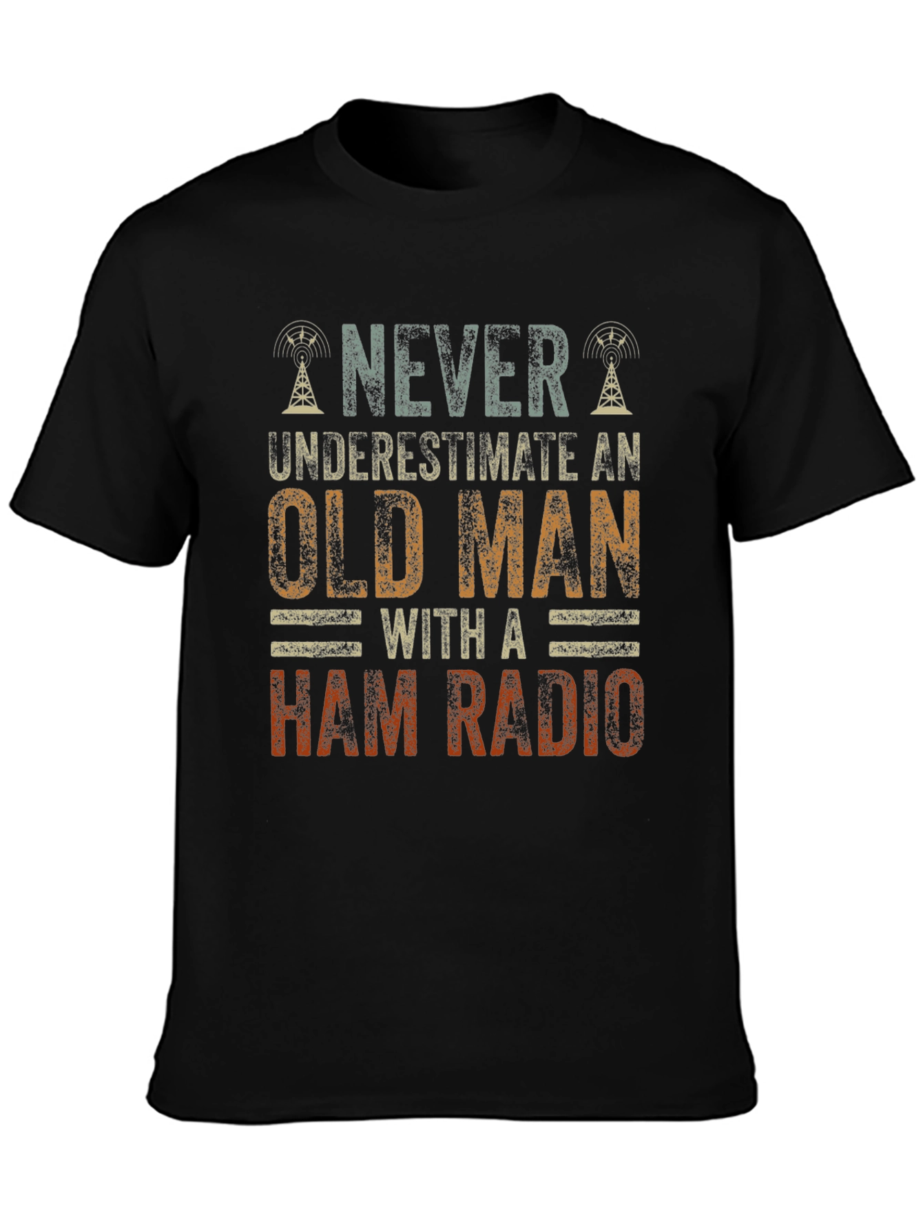 Never Underestimate Old Man With Ham Radio T-Shirt