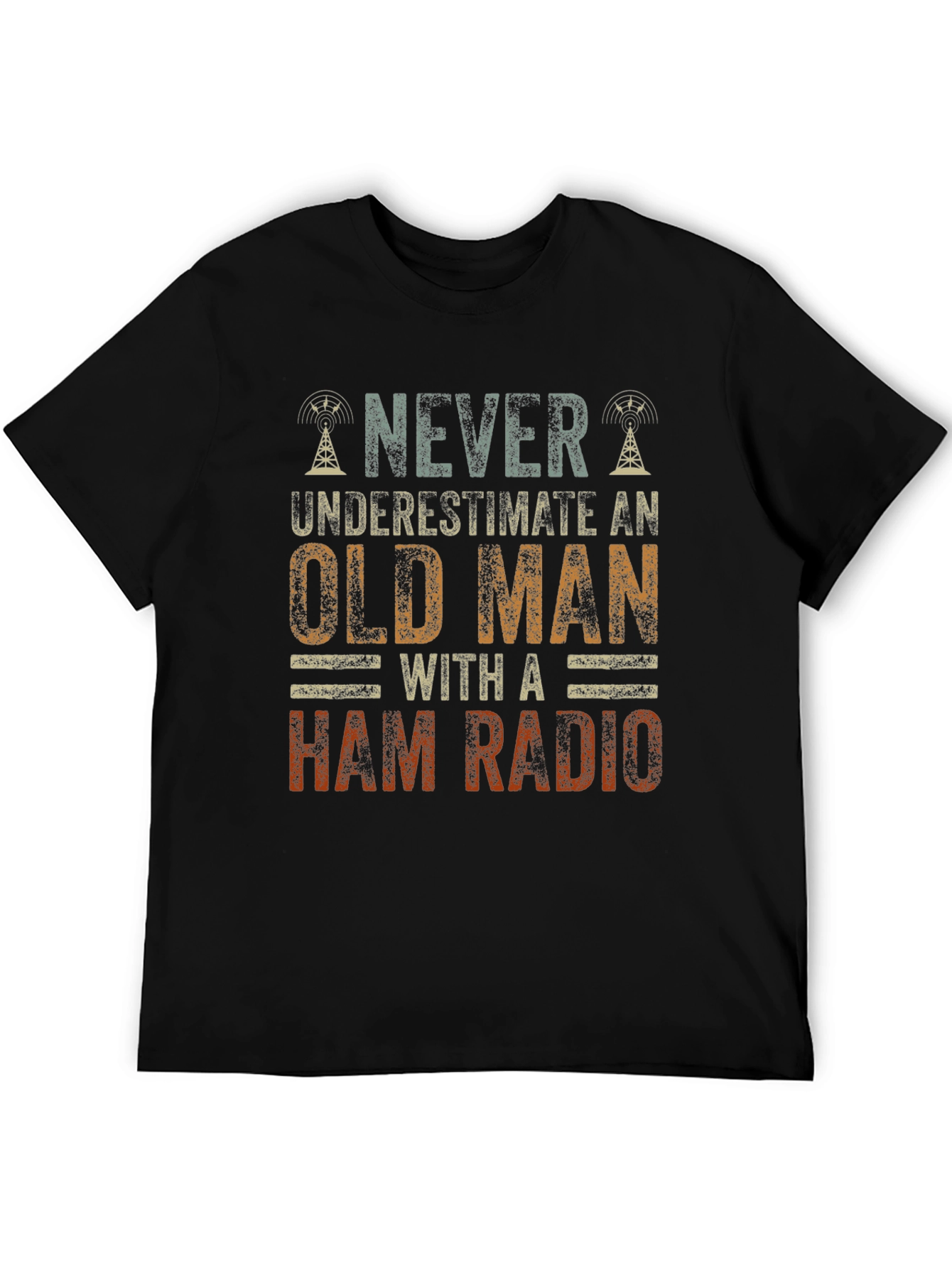 Never Underestimate Old Man With Ham Radio T-Shirt