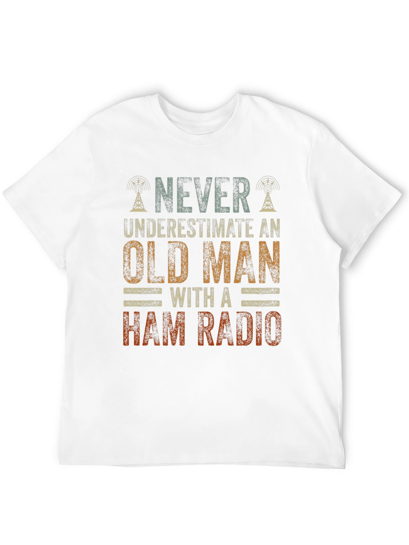 Never Underestimate Old Man With Ham Radio T-Shirt