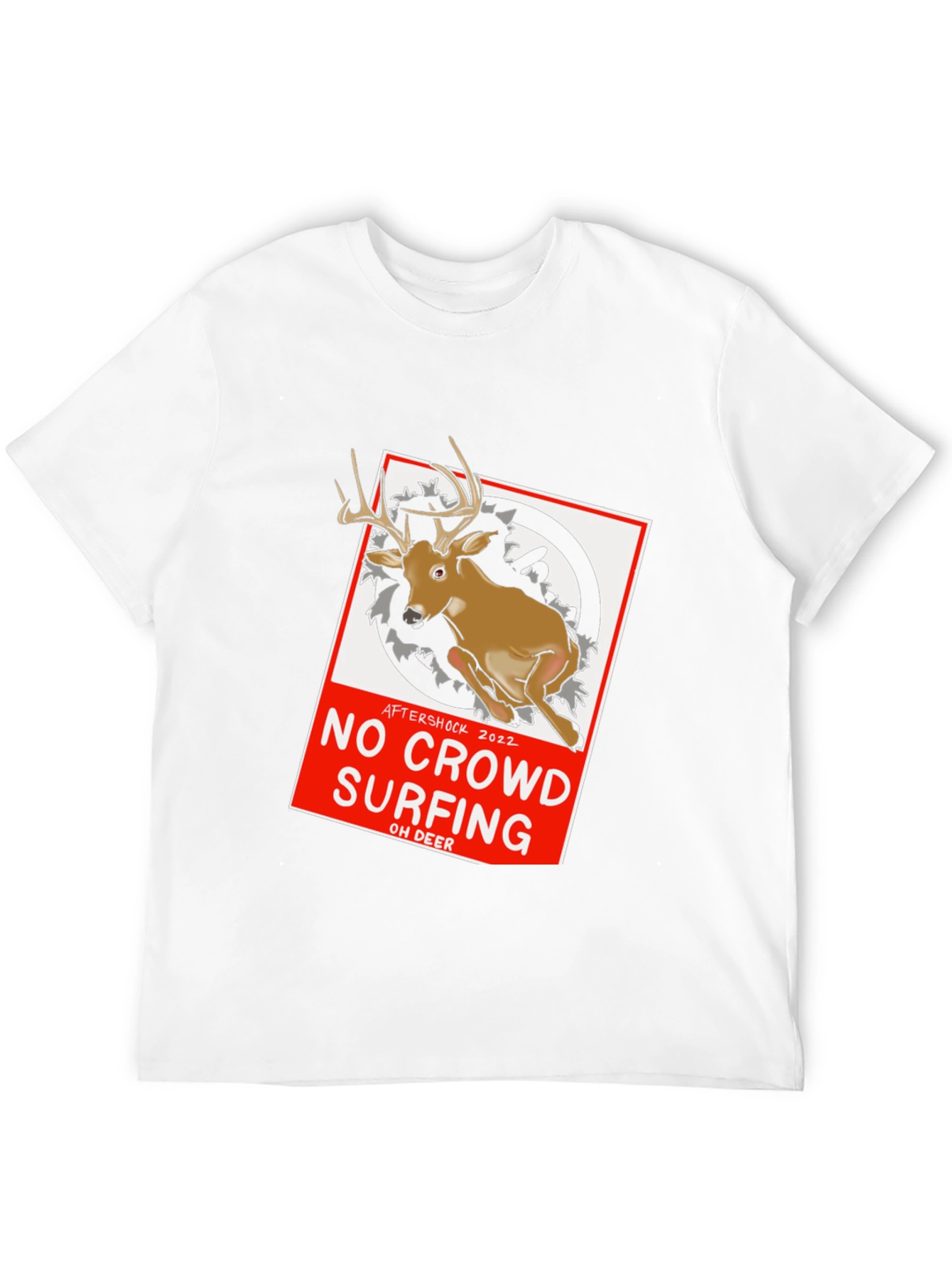 No Crowd Surfing Deer Graphic T-Shirt