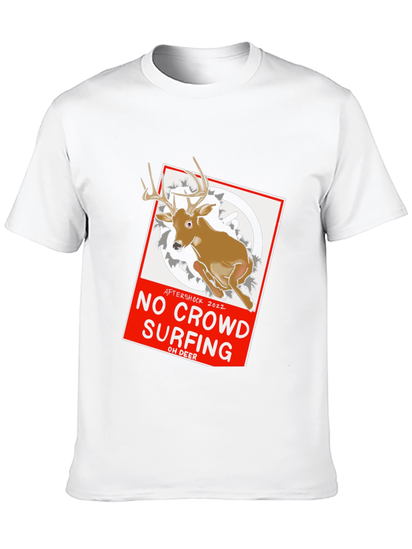 No Crowd Surfing Deer Graphic T-Shirt
