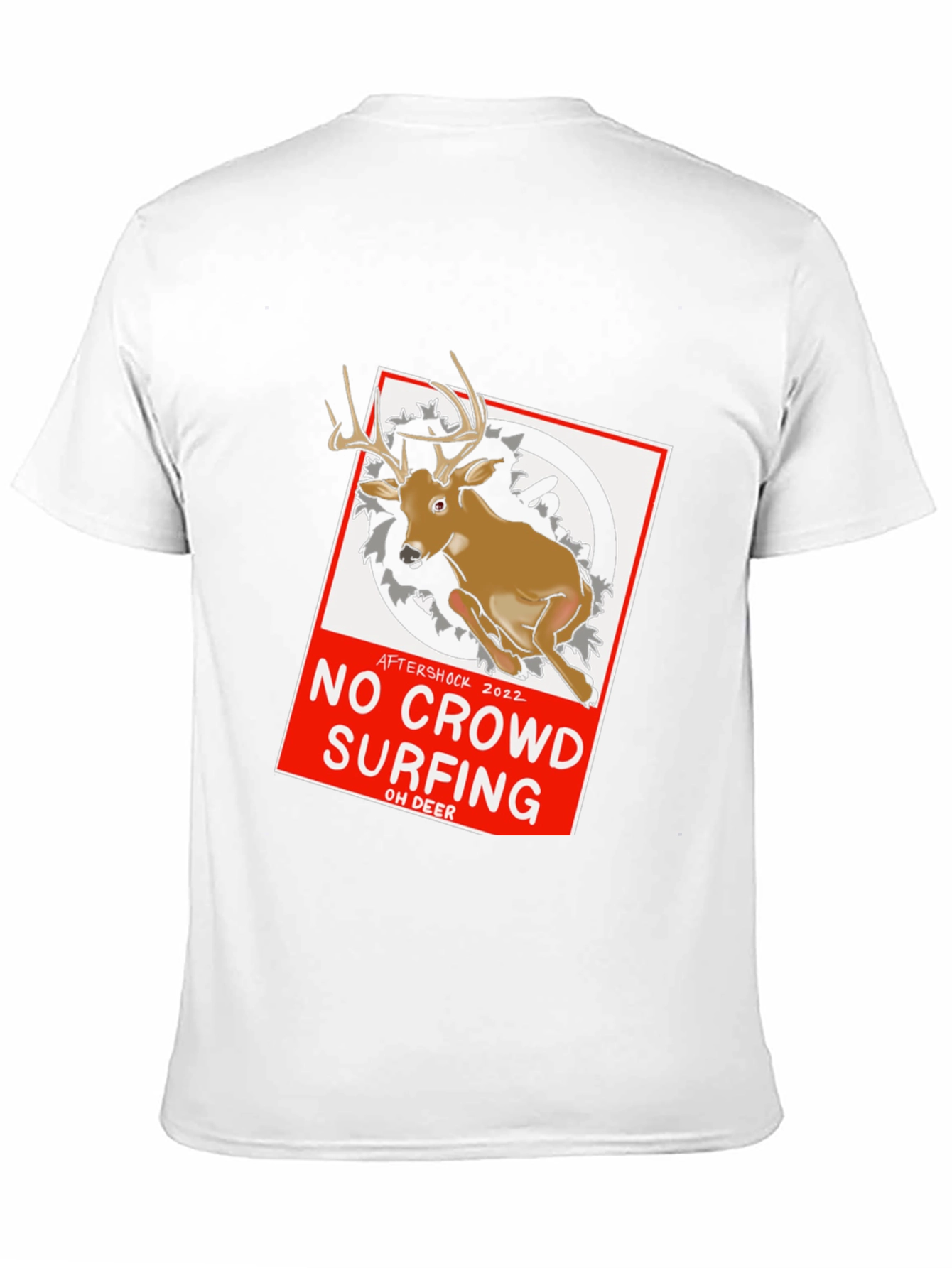 No Crowd Surfing Deer Graphic T-Shirt