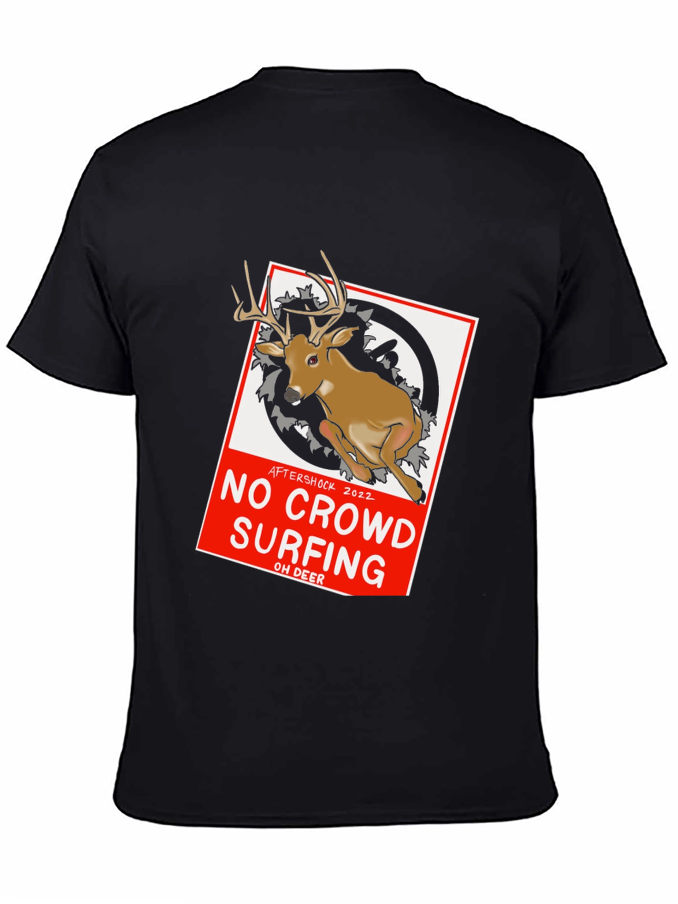 No Crowd Surfing Deer Graphic T-Shirt