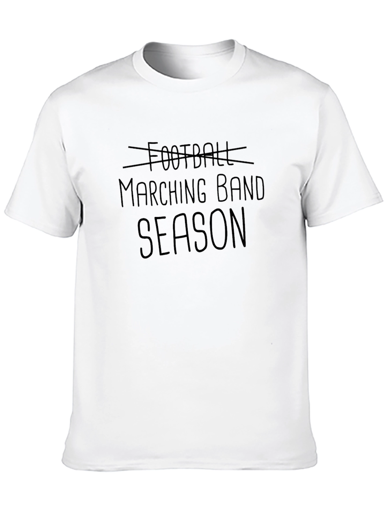 Marching Band Season T-Shirt - Black Crew Neck