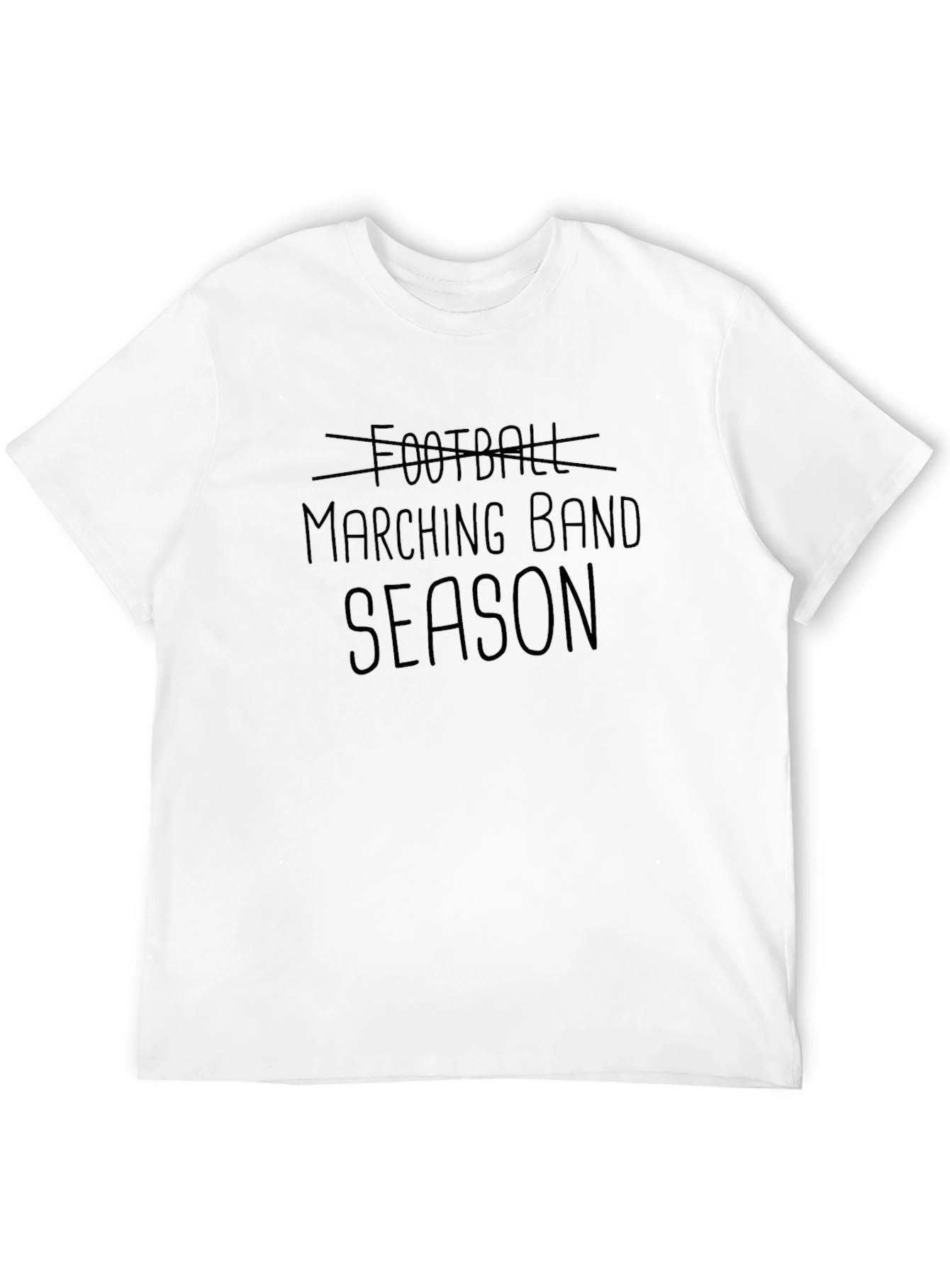 Marching Band Season T-Shirt - Black Crew Neck