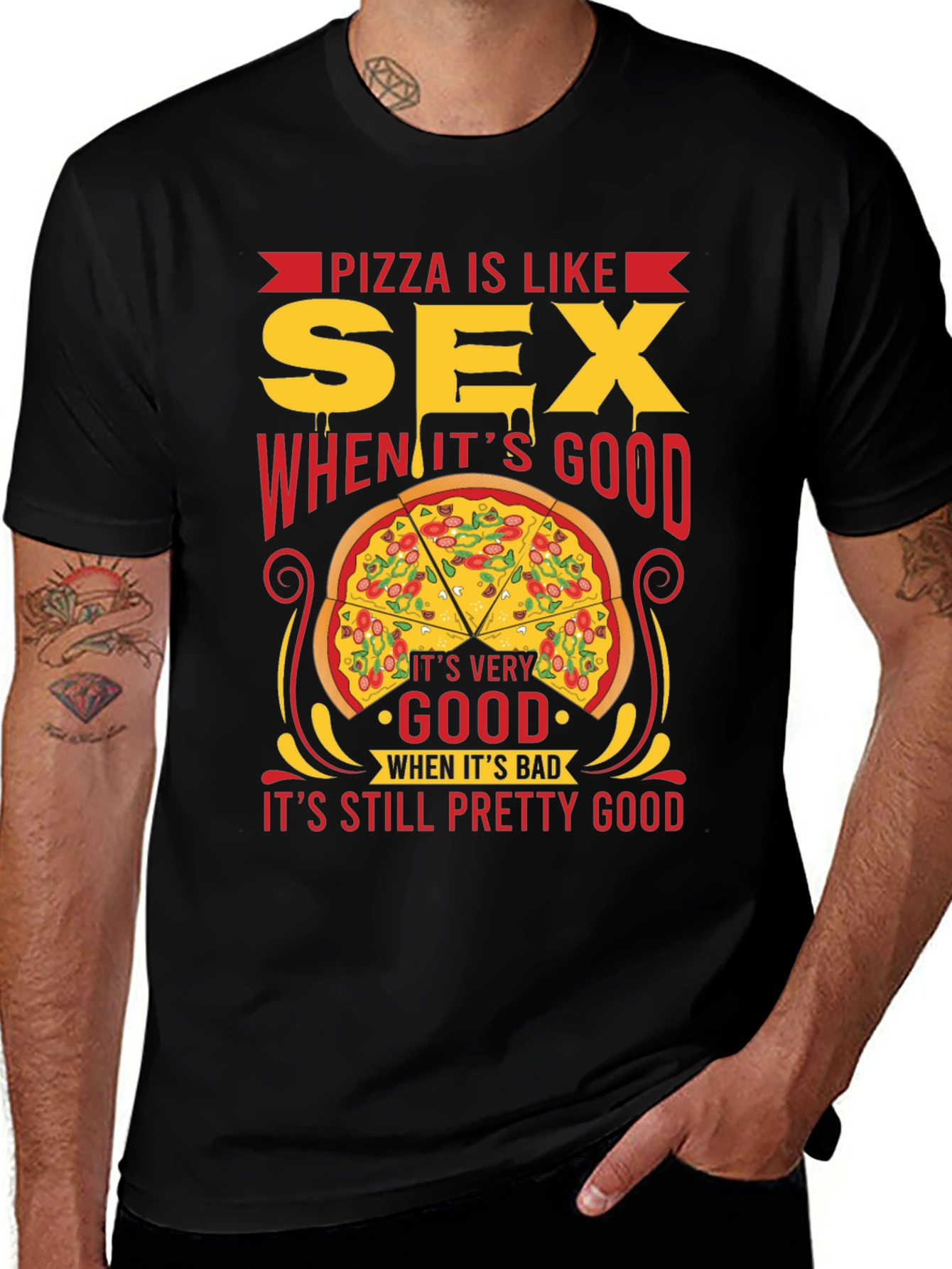 Pizza is Like Sex T-Shirt - Funny Graphic Tee