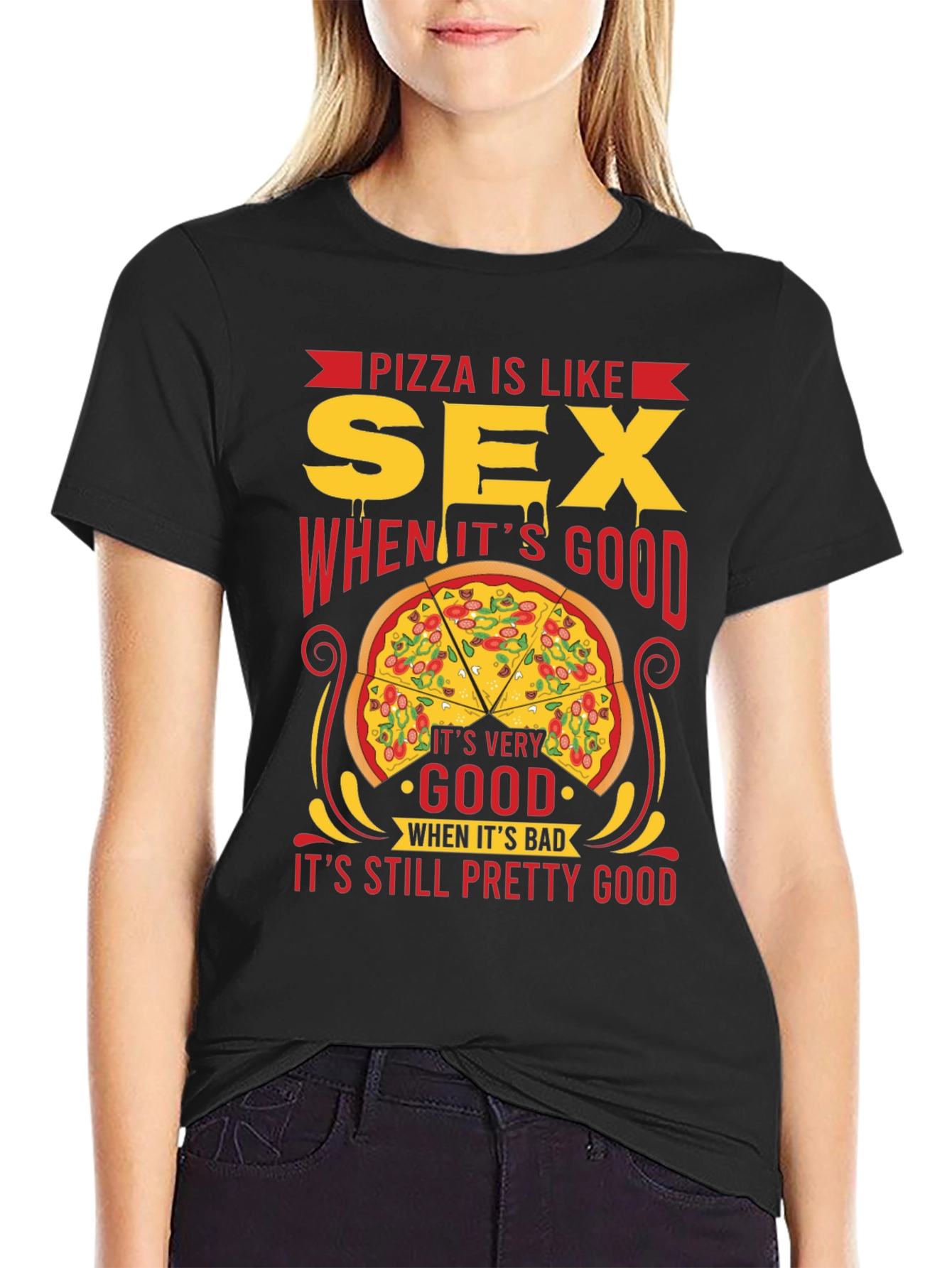 Pizza is Like Sex T-Shirt - Funny Graphic Tee