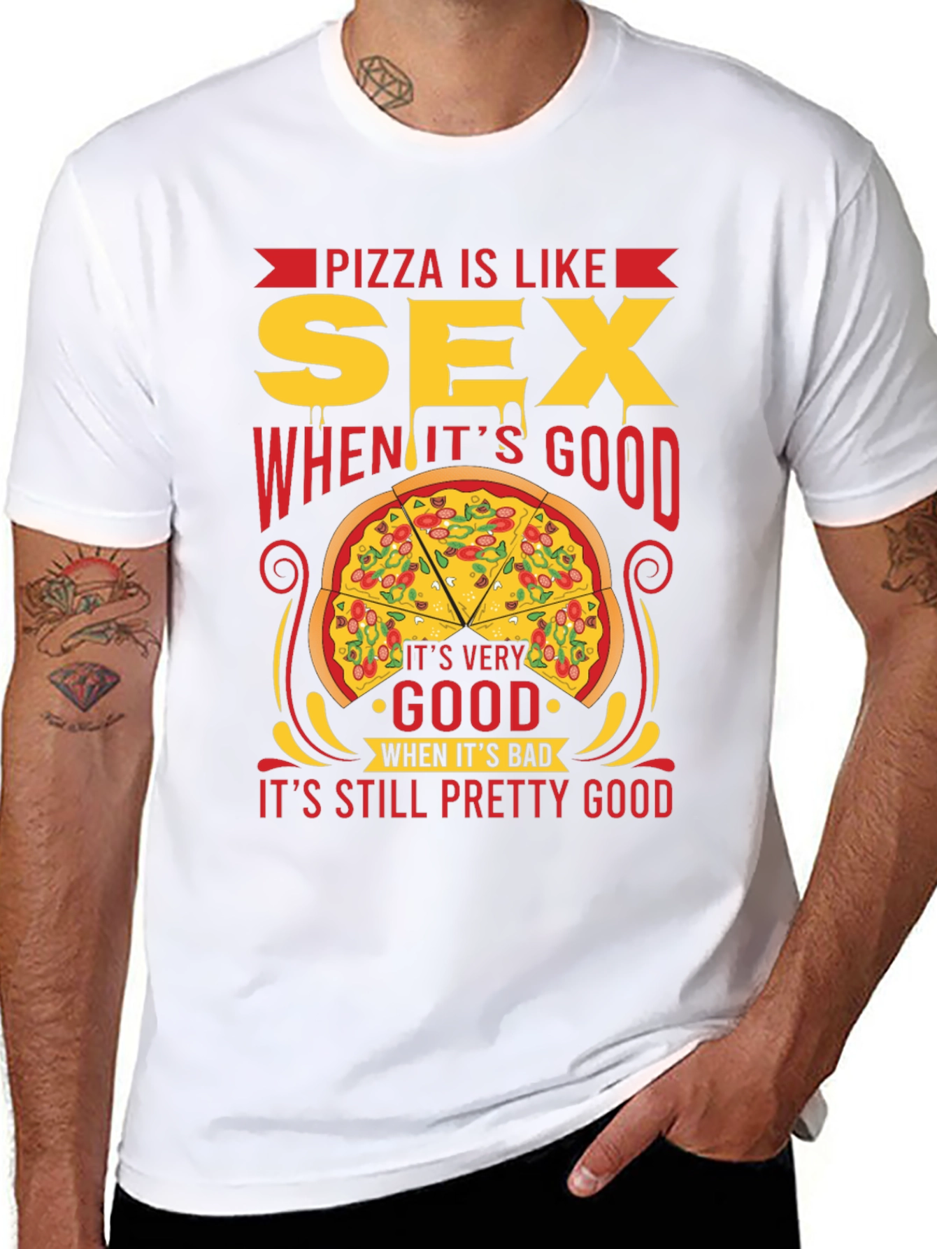 Pizza is Like Sex T-Shirt - Funny Graphic Tee