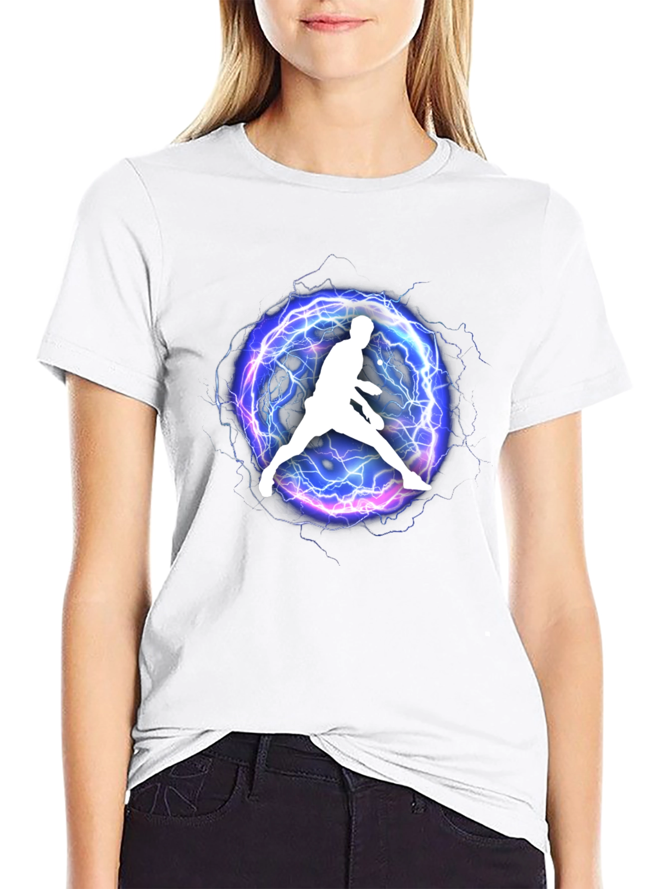 Electric Athlete Graphic Tee - Black Cotton Blend