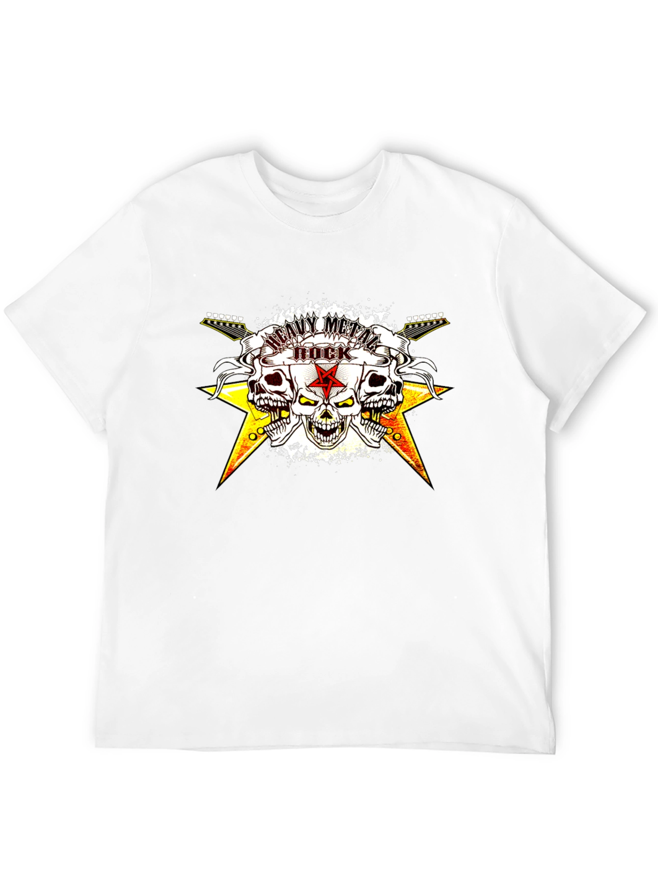Heavy Metal Rock Skull Graphic T-Shirt