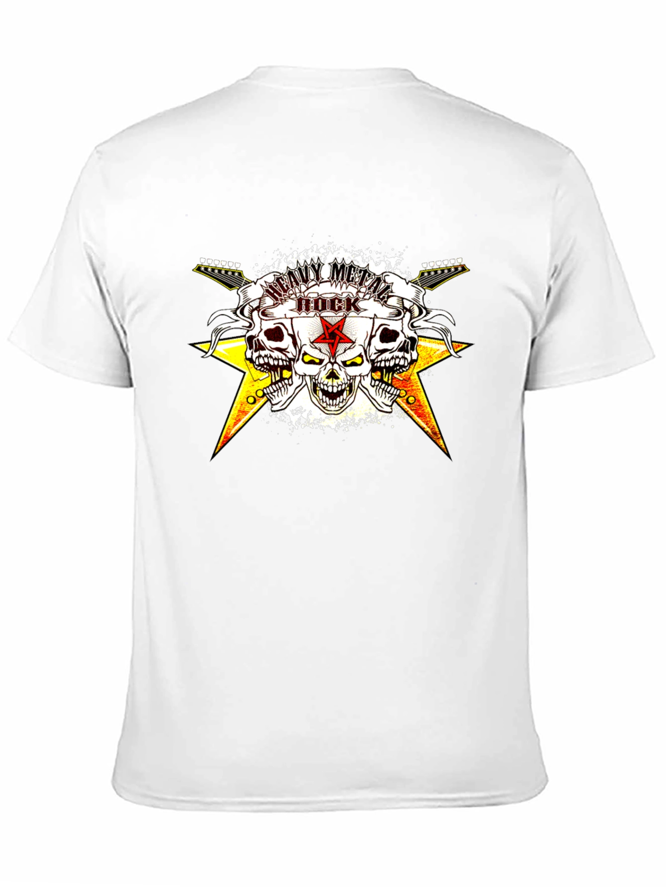 Heavy Metal Rock Skull Graphic T-Shirt