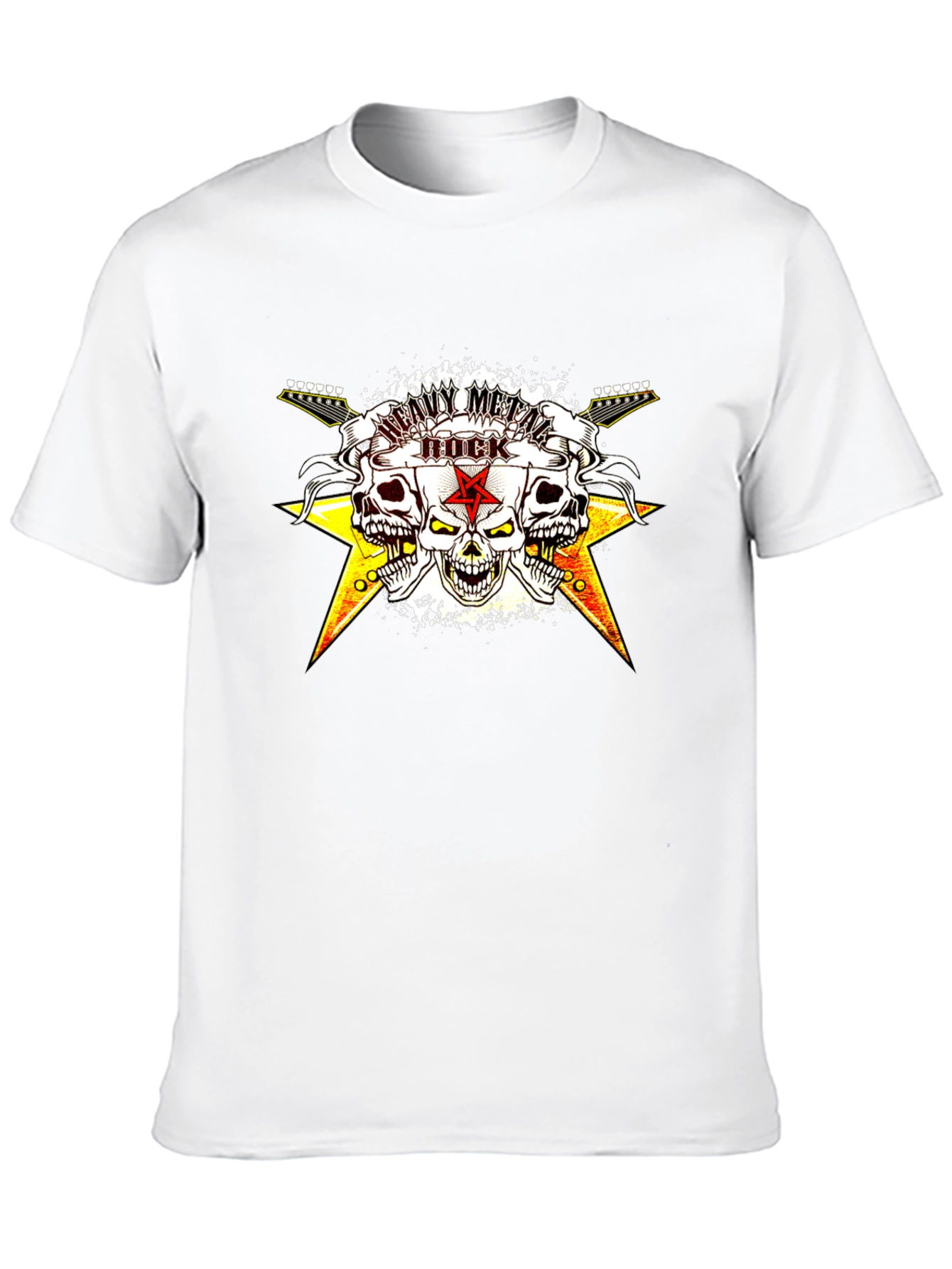 Heavy Metal Rock Skull Graphic T-Shirt
