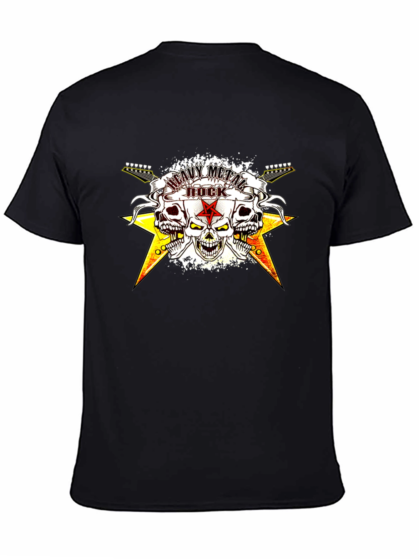Heavy Metal Rock Skull Graphic T-Shirt