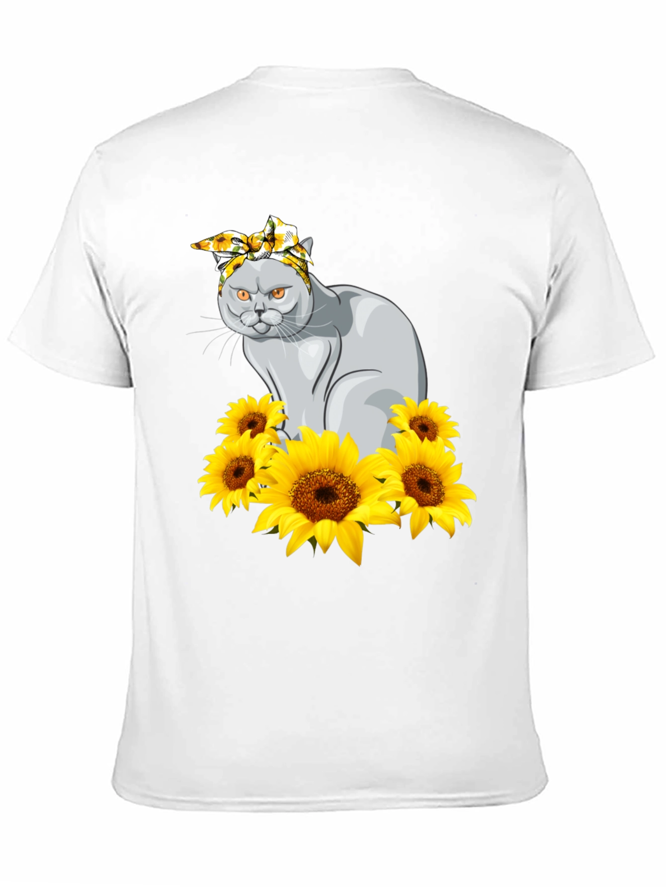 Cat in Sunflowers Graphic T-Shirt