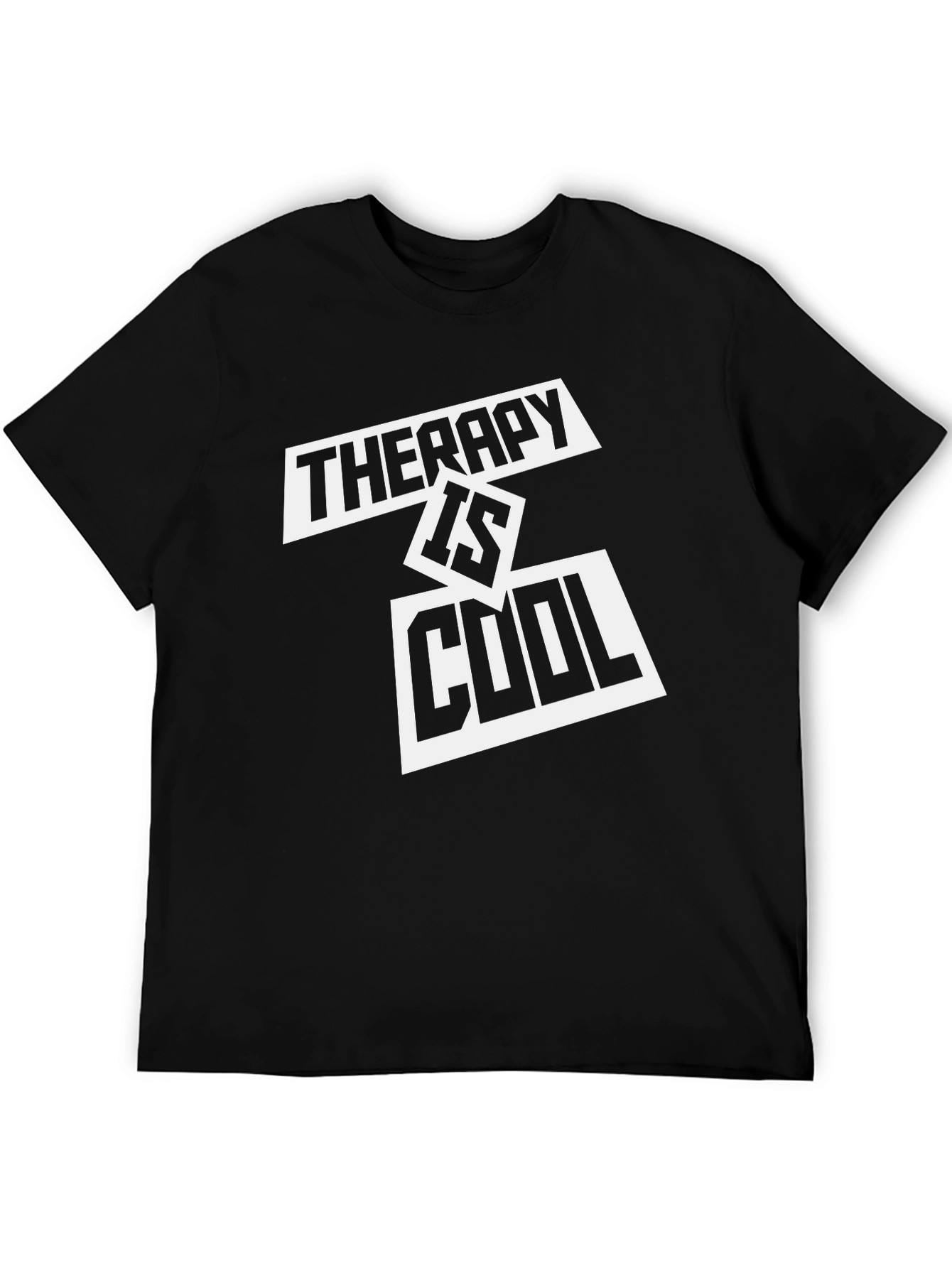 Therapy is Cool Black Graphic Tee