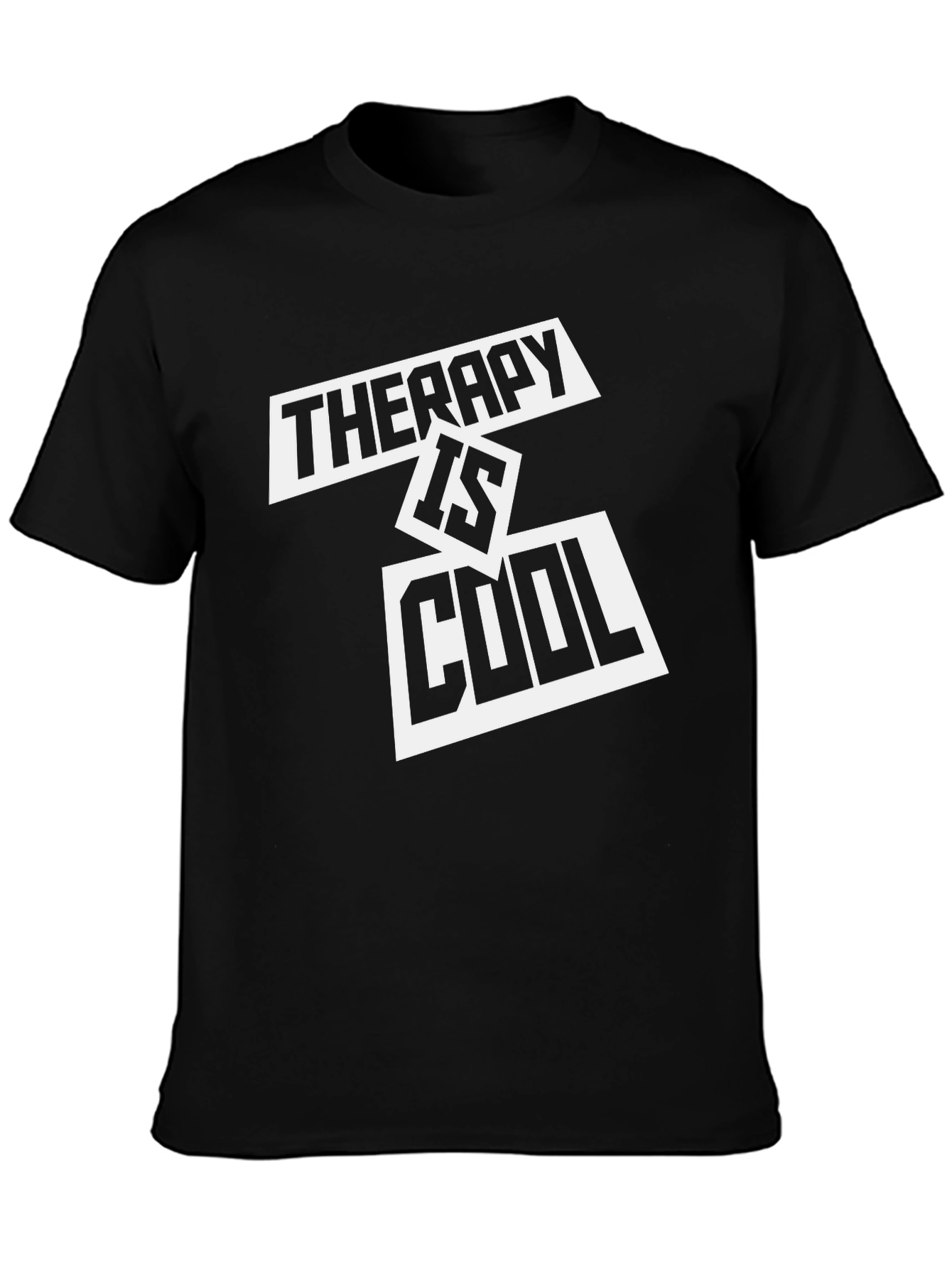 Therapy is Cool Black Graphic Tee