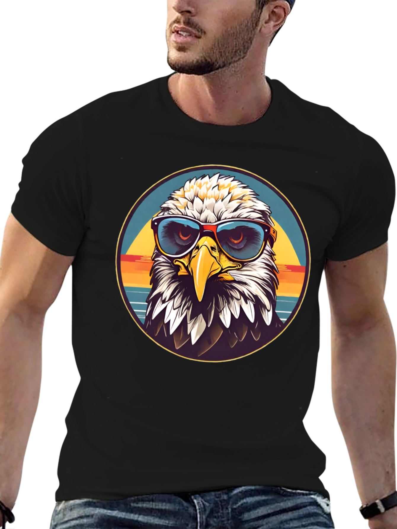 Eagle Graphic T-Shirt with Sunglasses