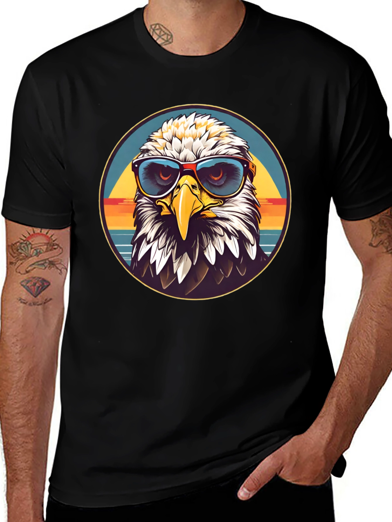 Eagle Graphic T-Shirt with Sunglasses