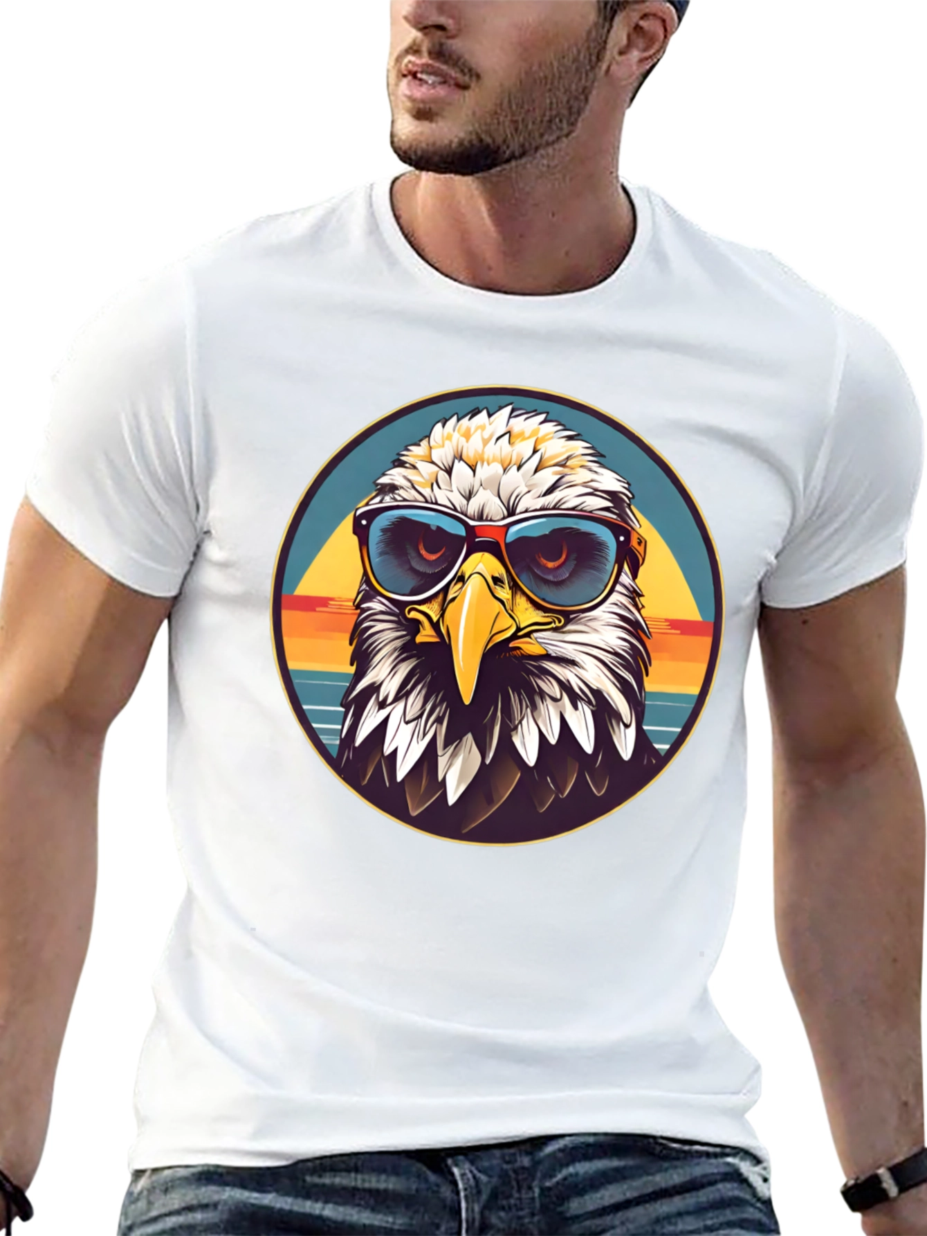 Eagle Graphic T-Shirt with Sunglasses